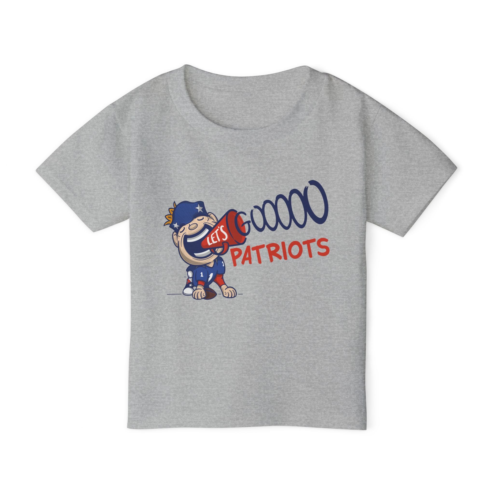 New England Football Toddler Tshirt Lil' Pat 'Let's Go' | Hand-Drawn Art | Gifts for Kids