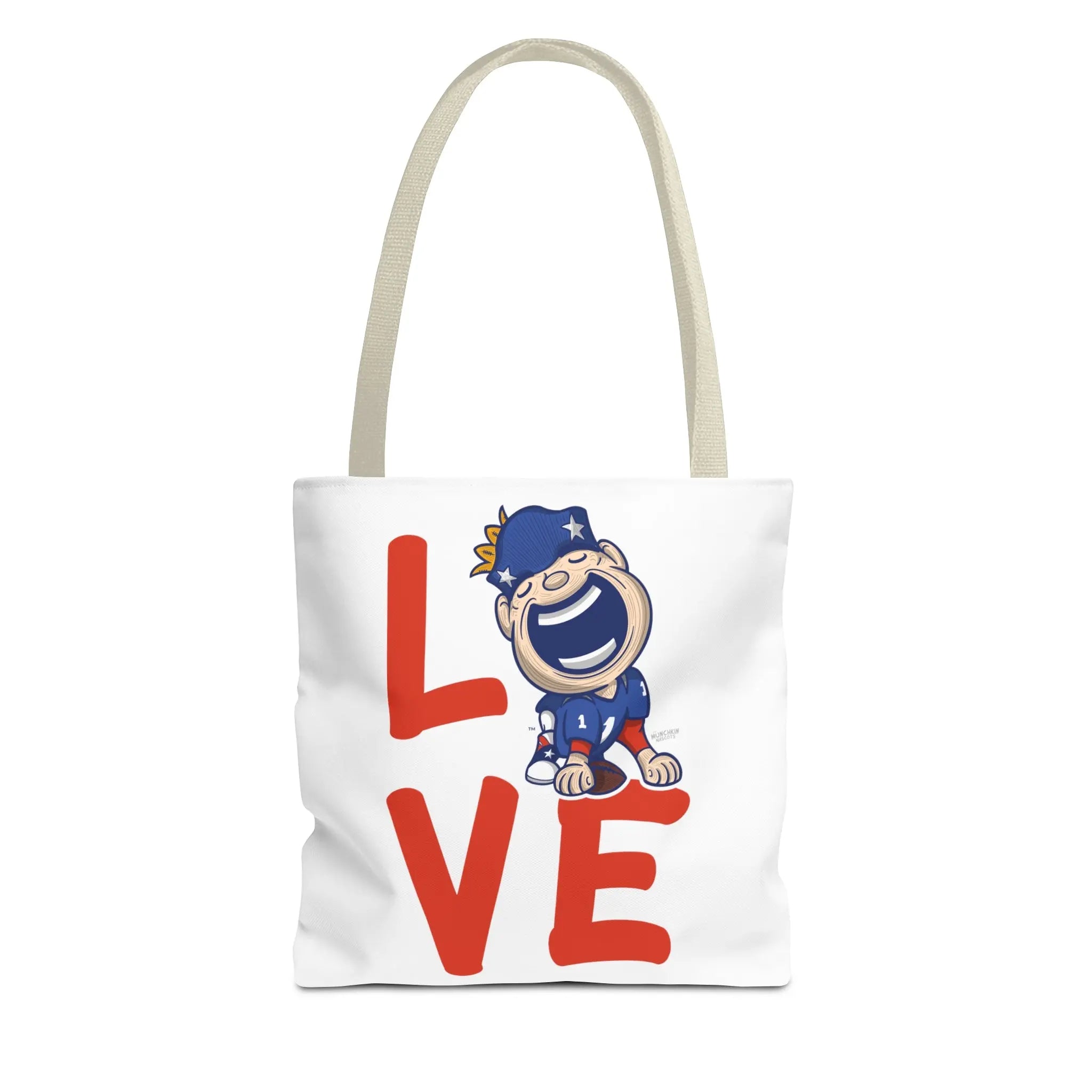 Tote Bag (AOP) - LOVE + Lets Go - Lil' Pat NE Football Printify