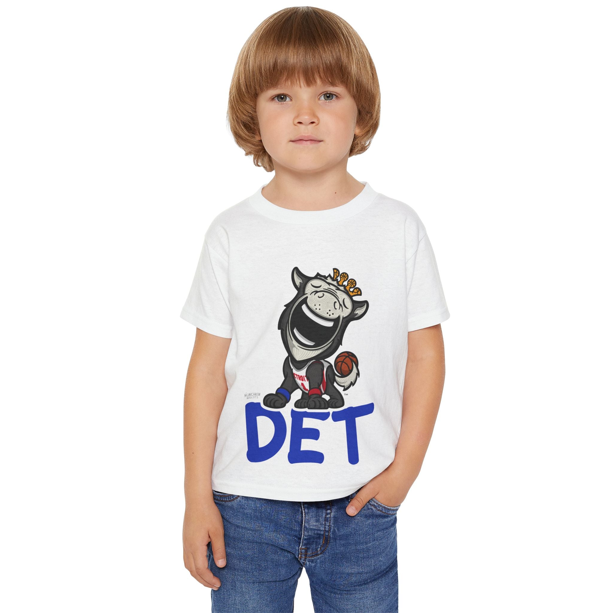 Detroit Basketball Toddler Tshirt Lil' Hooper 'DET' | Hand-Drawn Art | Gifts for Kids