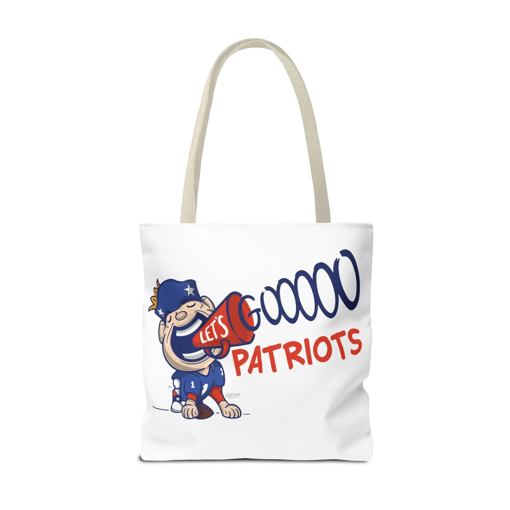 Tote Bag (AOP) - LOVE + Lets Go - Lil' Pat NE Football Printify