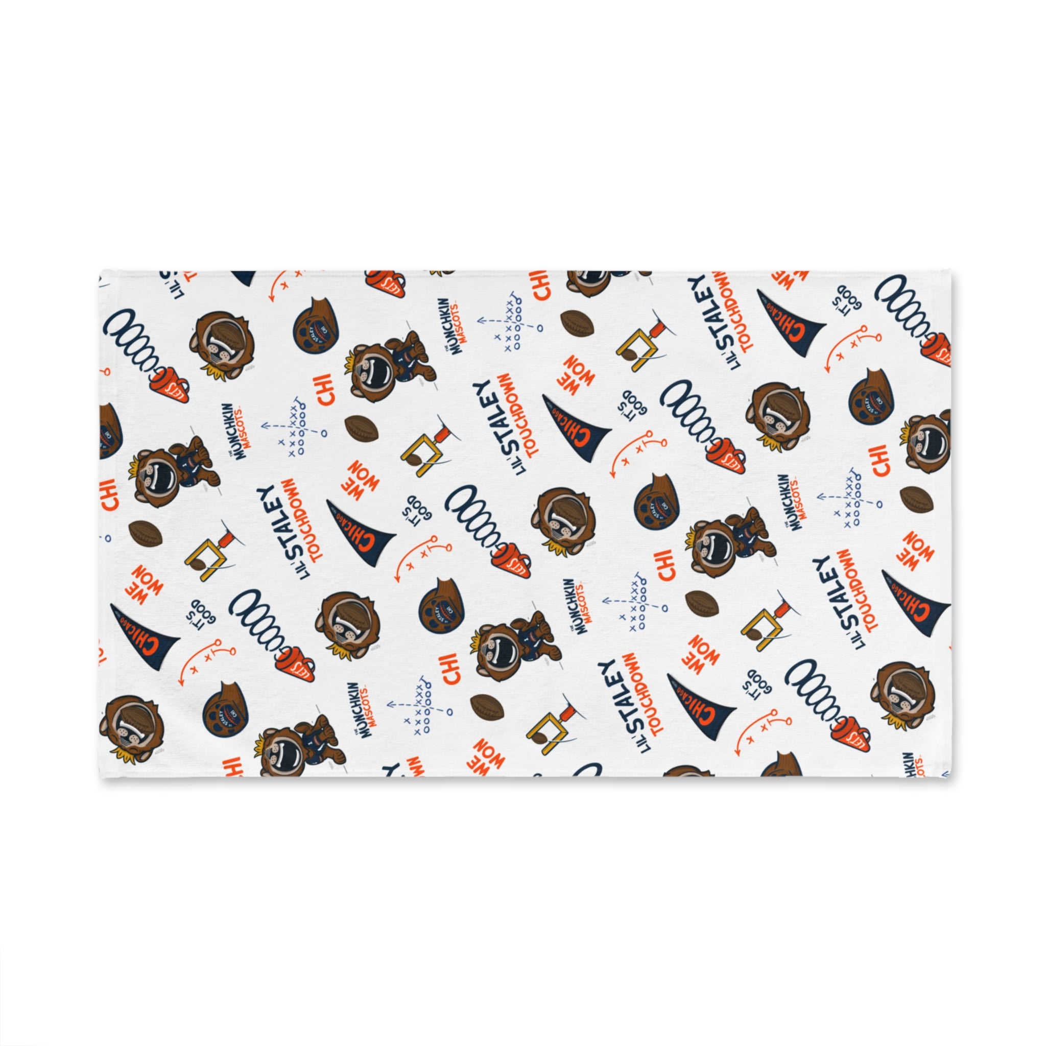 Chicago Football Hand Towel Lil' Staley Pattern | Hand-Drawn Art | Gifts for Kids