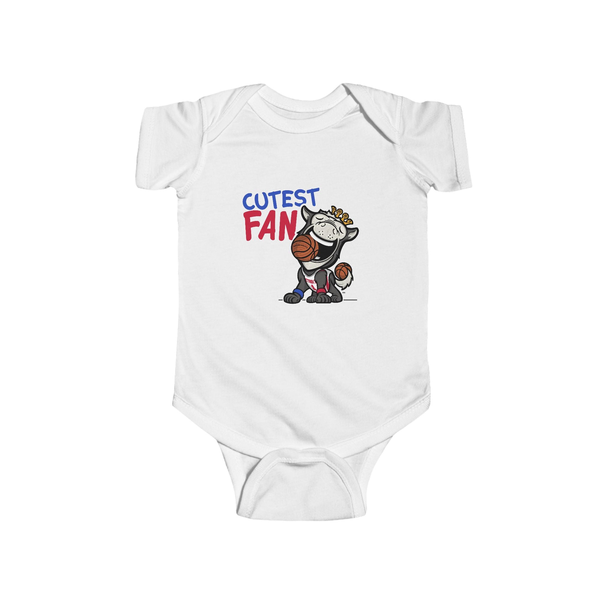 Detroit Basketball Newborn & Infant Lil' Hooper 'Cutest Fan' Jersey Bodysuit | Hand-Drawn Art | Gifts for Newborns