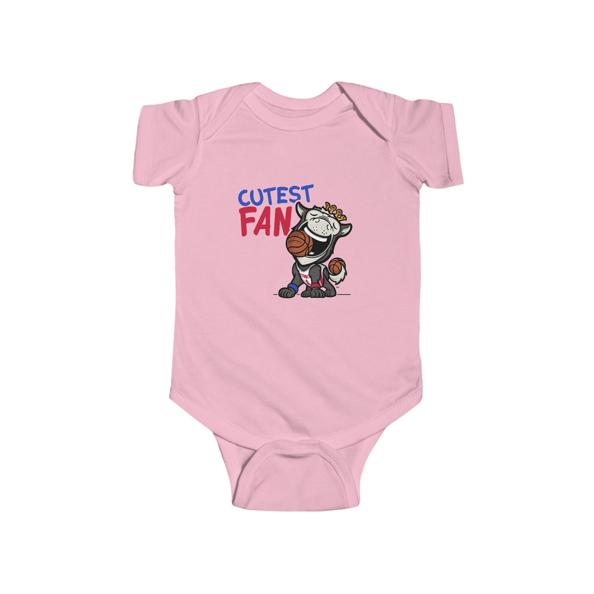 Detroit Basketball Newborn & Infant Lil' Hooper 'Cutest Fan' Jersey Bodysuit | Hand-Drawn Art | Gifts for Newborns