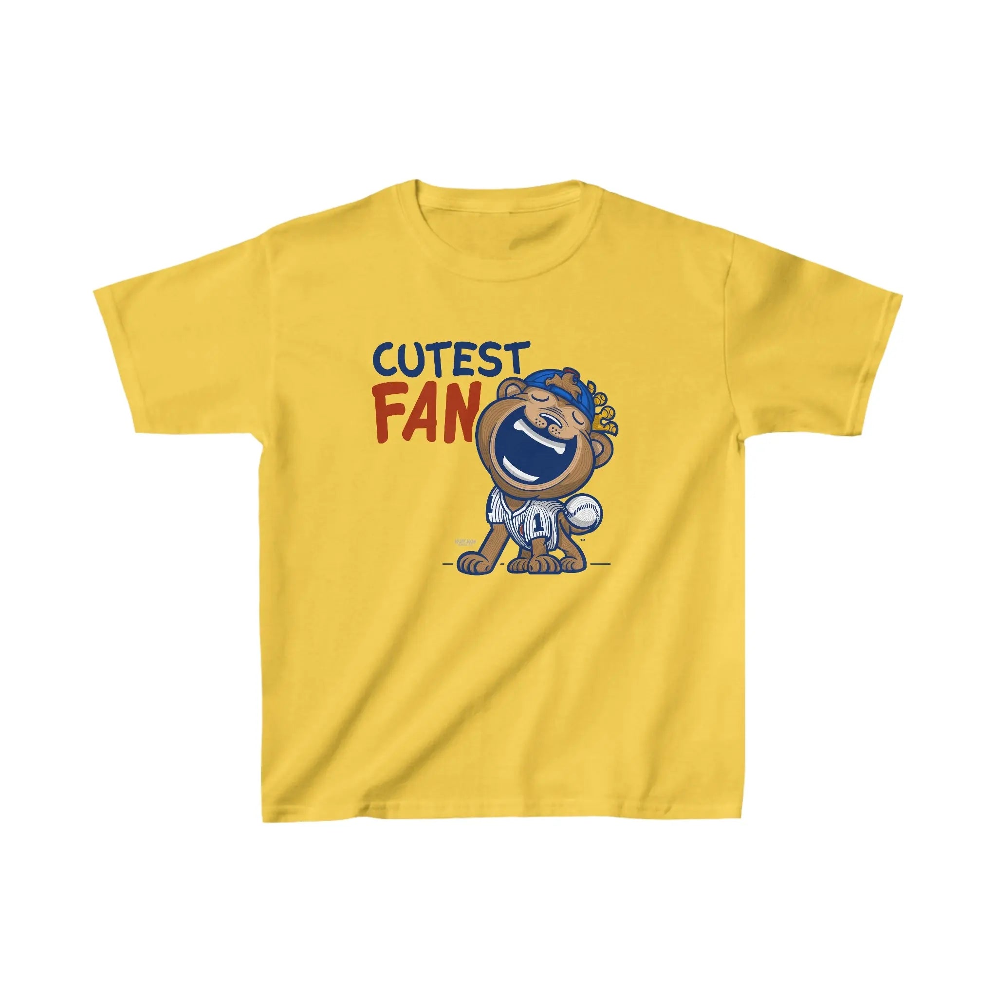 Kids Heavy Cotton™ Tee - Cutest Fan - Lil' Clark CHI Baseball Printify