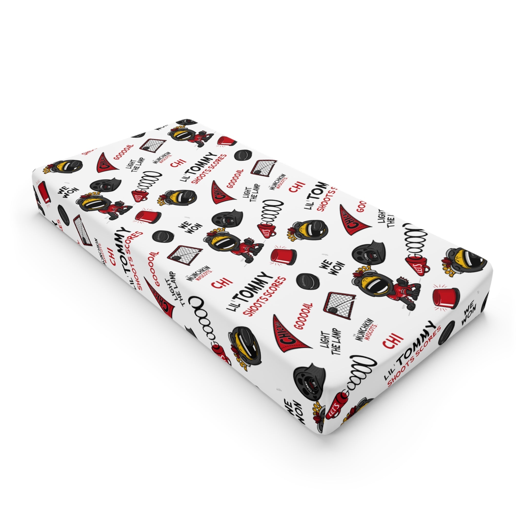 Baby Changing Pad Cover - Pattern - Lil' Tommy CHI Hockey Printify