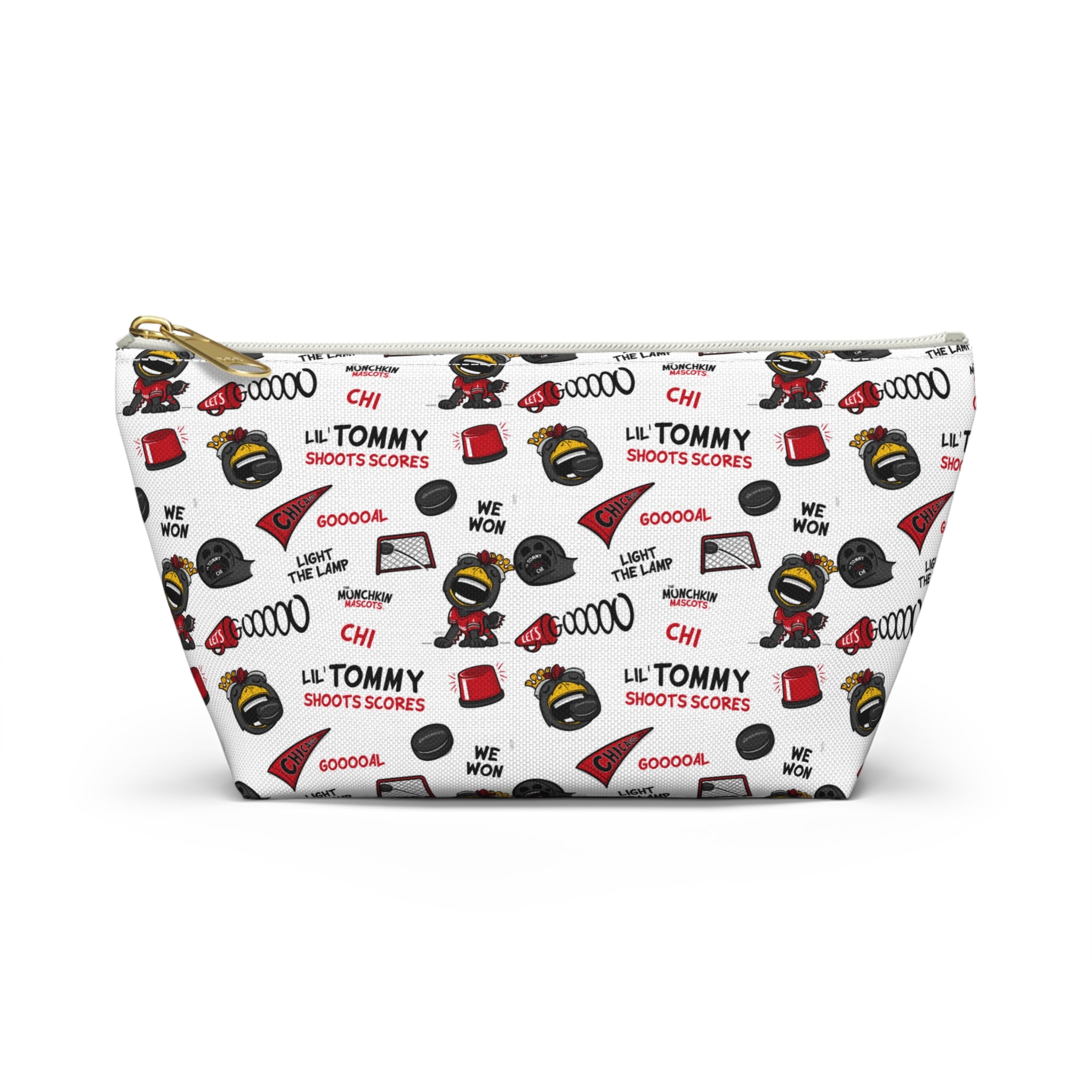 Chicago Hockey Accessory Pouch Lil' Tommy Themed | Hand-Drawn Art | Gifts for Kids