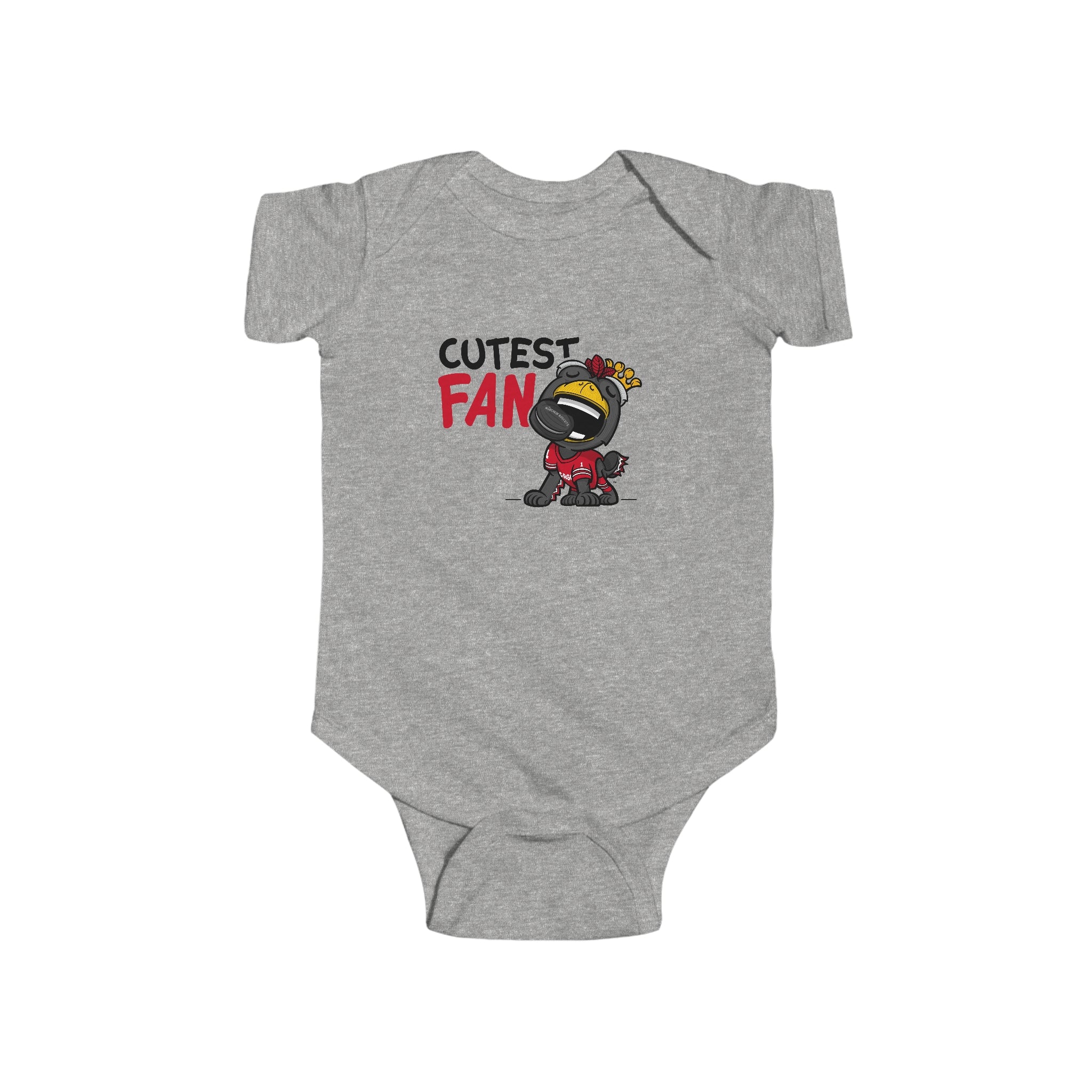 Infant Fine Jersey Bodysuit - Cutest Fan - Lil' Tommy CHI Hockey Printify