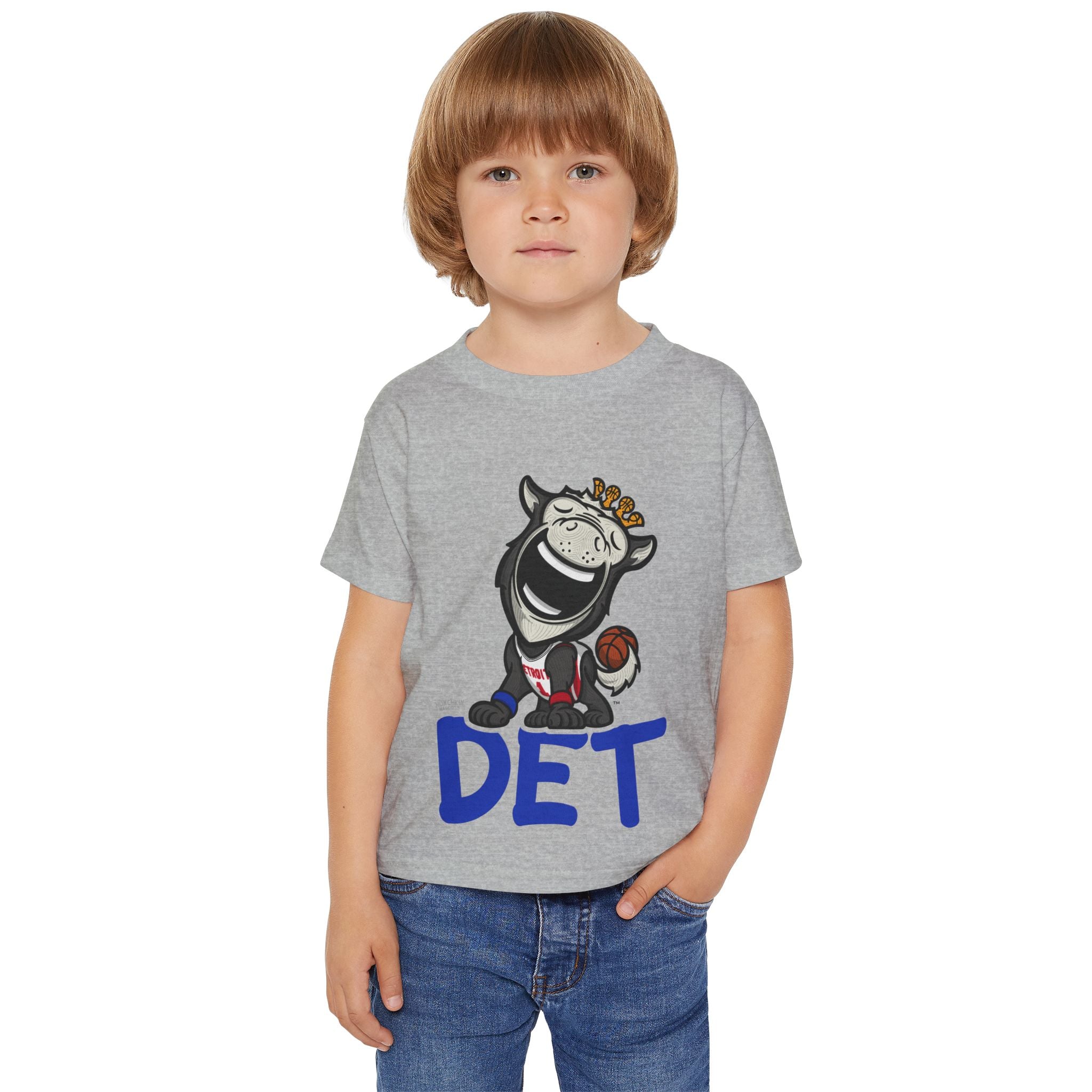 Detroit Basketball Toddler Tshirt Lil' Hooper 'DET' | Hand-Drawn Art | Gifts for Kids