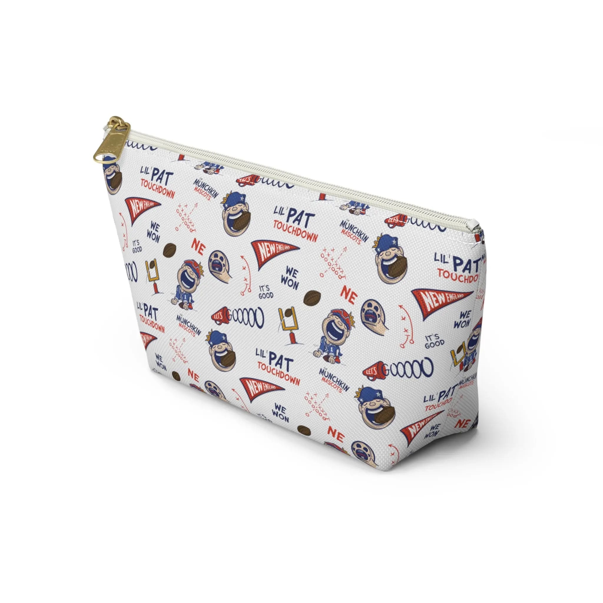 Accessory Pouch w T-bottom - Pattern - Lil' Pat NE Football Printify