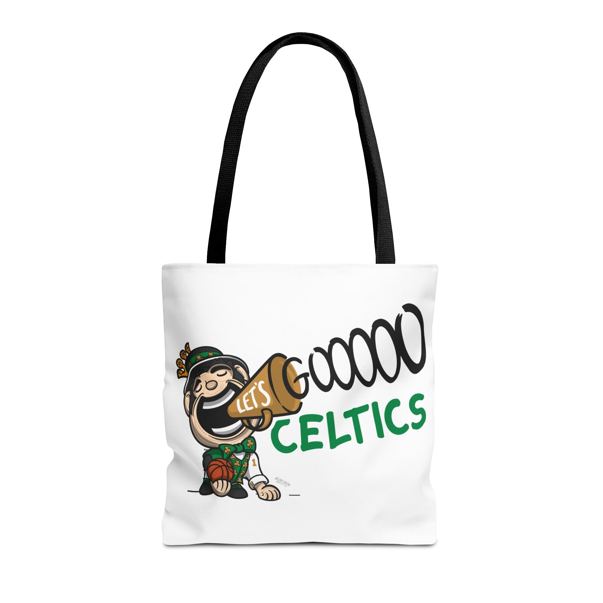 Boston Basketball Tote Bag Lil' Lucky 'Let's Go' + Pattern | Hand-Drawn Art | Gifts for Parents