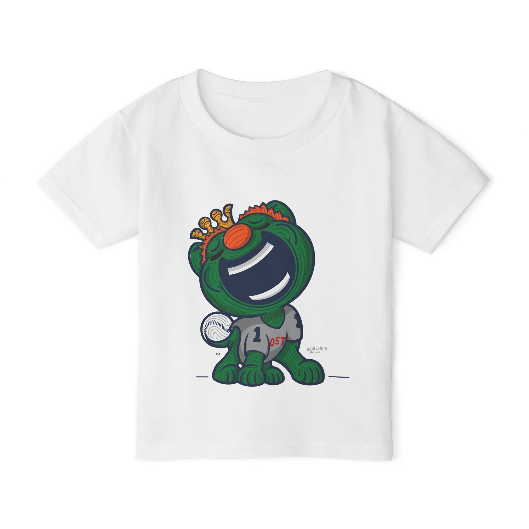Boston Baseball Toddler Tshirt Lil' Wally 'Home/Away Mascot' | Hand-Drawn Art | Gifts for Kids
