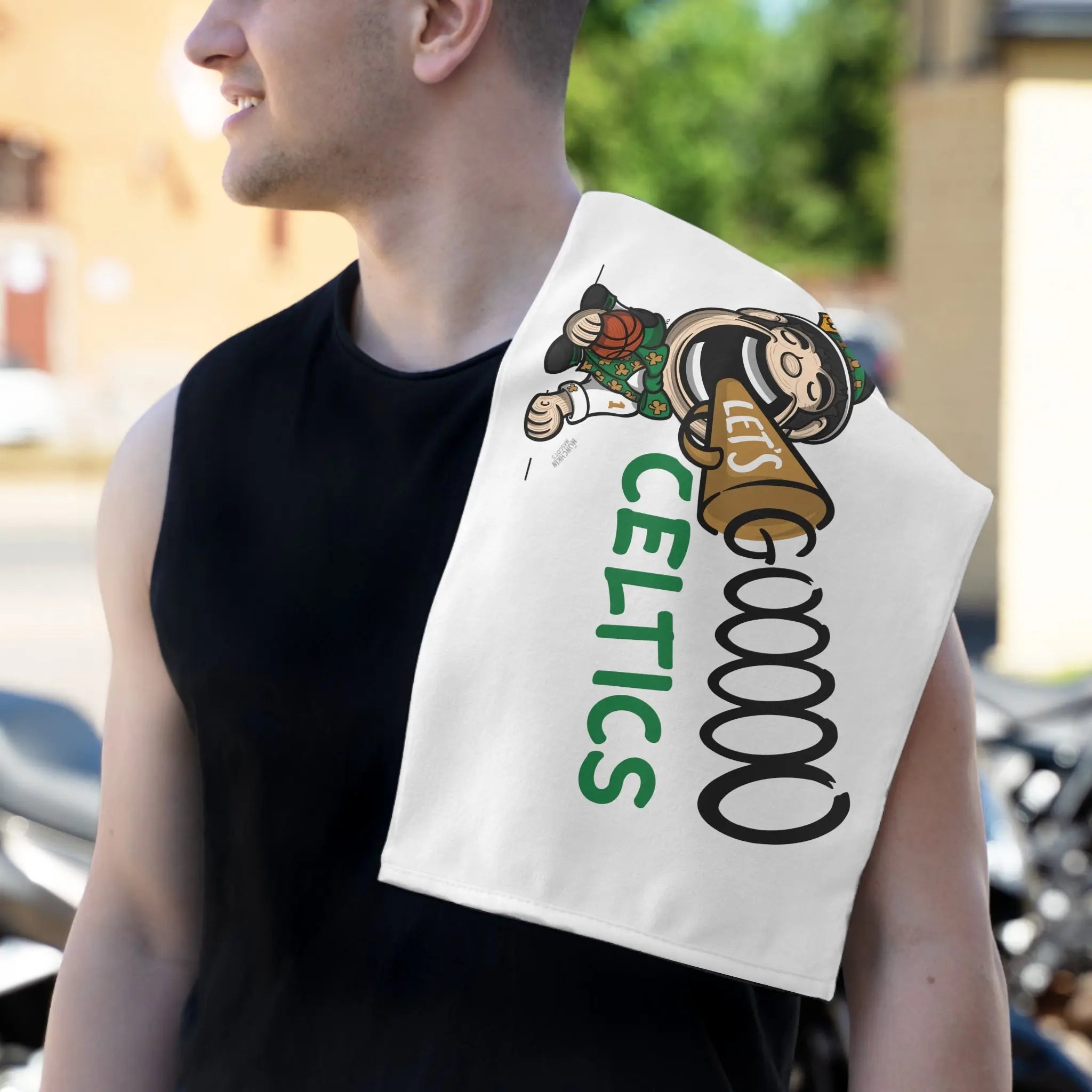 Rally Towel, 11x18 - Lets Go - Lil' Lucky BOS Basketball Printify