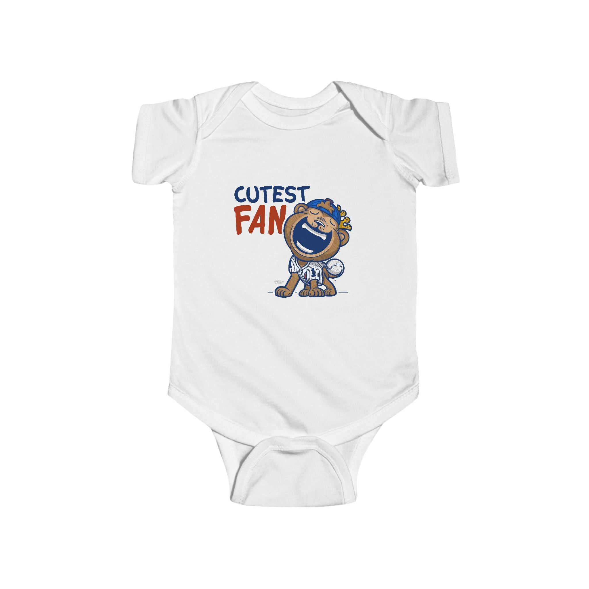 Chicago Baseball Newborn & Infant Lil' Clark 'Cutest Fan' Jersey Bodysuit | Hand-Drawn Art | Gifts for Newborns