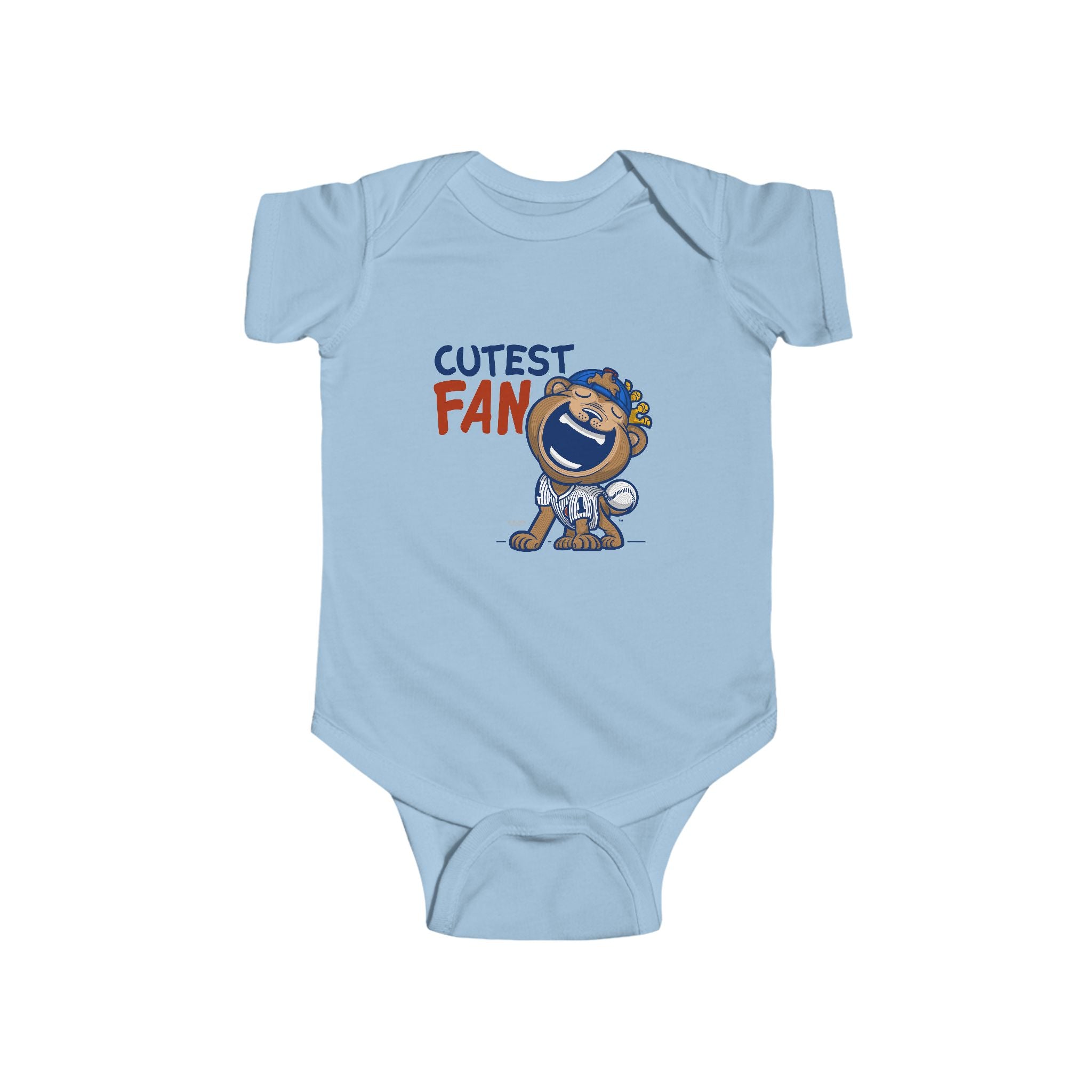 Chicago Baseball Newborn & Infant Lil' Clark 'Cutest Fan' Jersey Bodysuit | Hand-Drawn Art | Gifts for Newborns