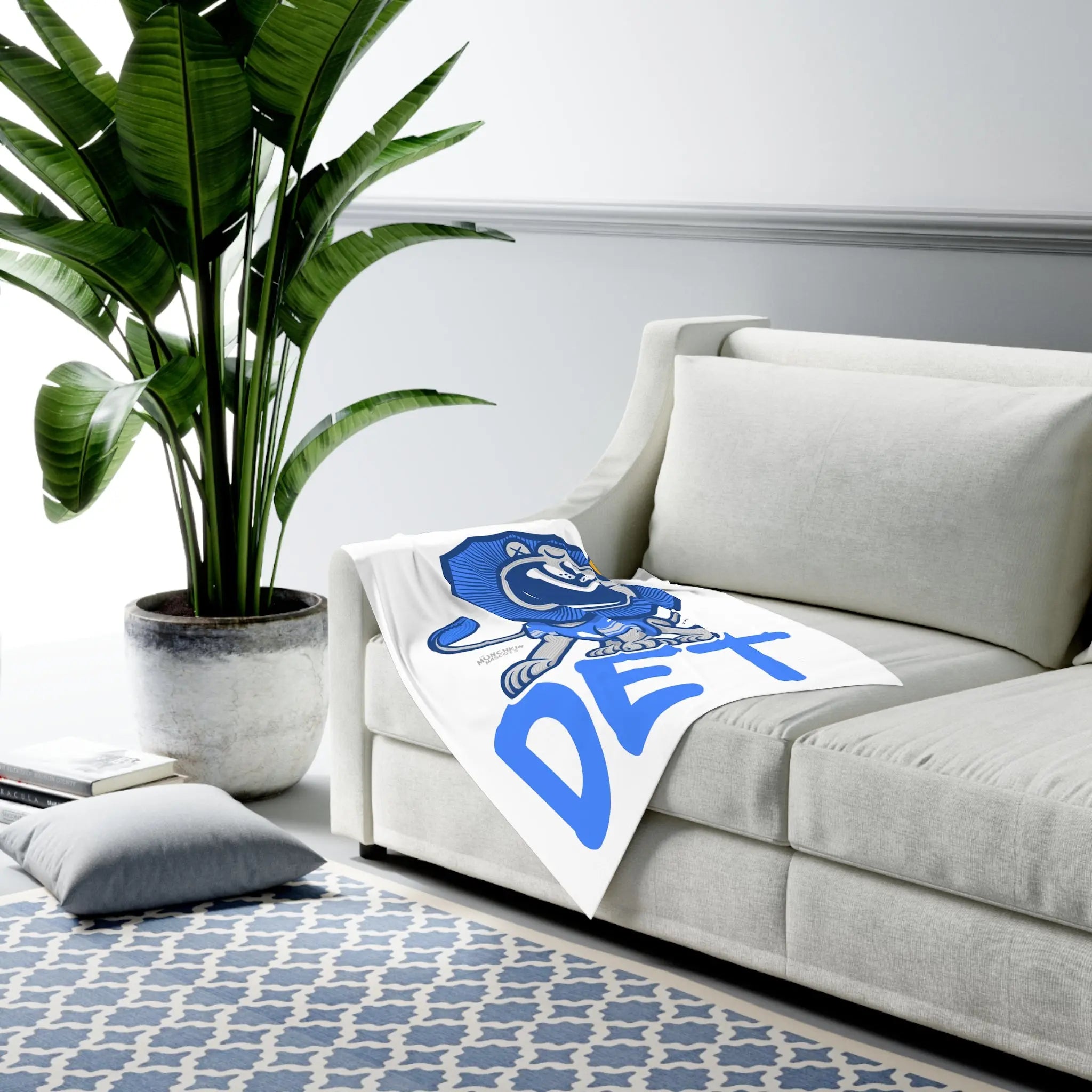 Baby Swaddle Blanket - DET - Lil' Roary DET Football Printify