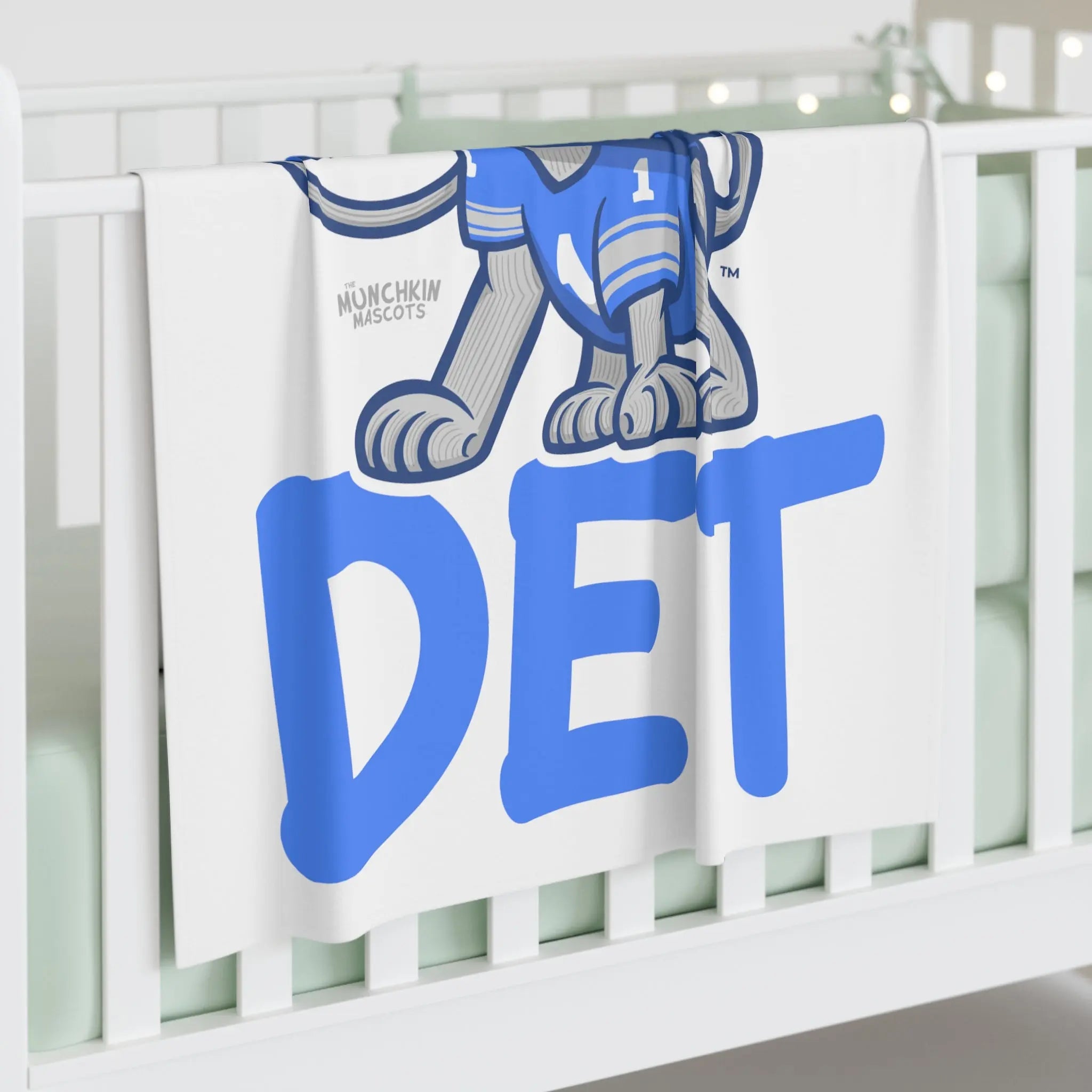 Baby Swaddle Blanket - DET - Lil' Roary DET Football Printify