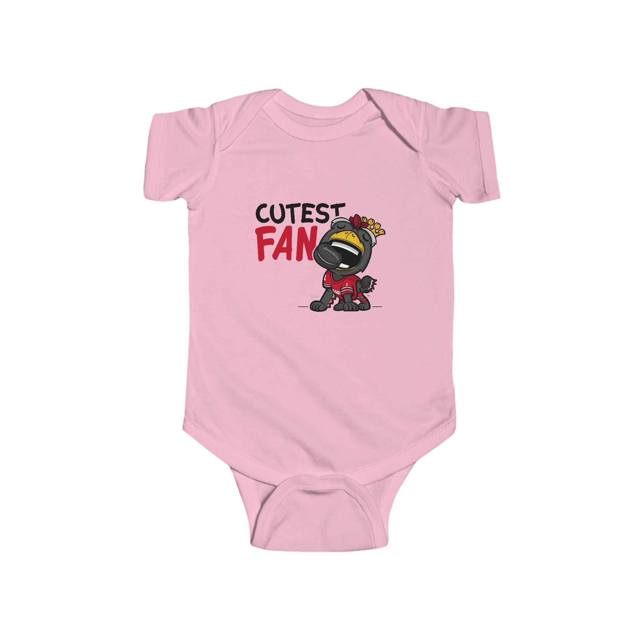 Chicago Hockey Newborn & Infant Lil' Tommy 'Cutest Fan' Jersey Bodysuit | Hand-Drawn Art | Gifts for Newborns