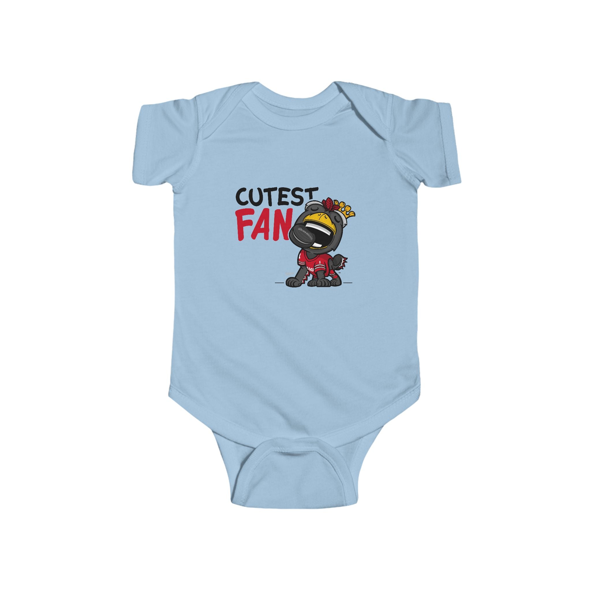 Chicago Hockey Newborn & Infant Lil' Tommy 'Cutest Fan' Jersey Bodysuit | Hand-Drawn Art | Gifts for Newborns