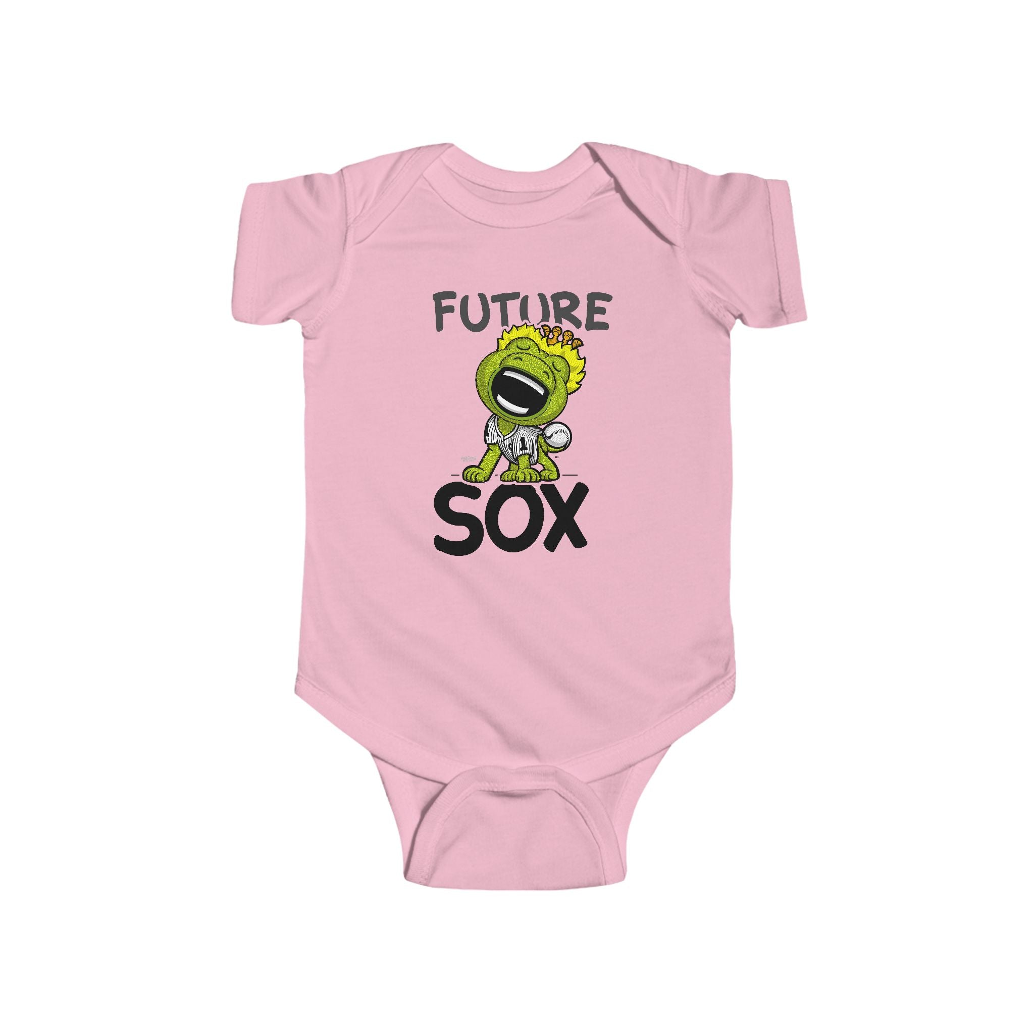 Chicago Baseball Newborn & Infant Lil' Southpaw 'Future' Jersey Bodysuit | Hand-Drawn Art | Gifts for Newborns
