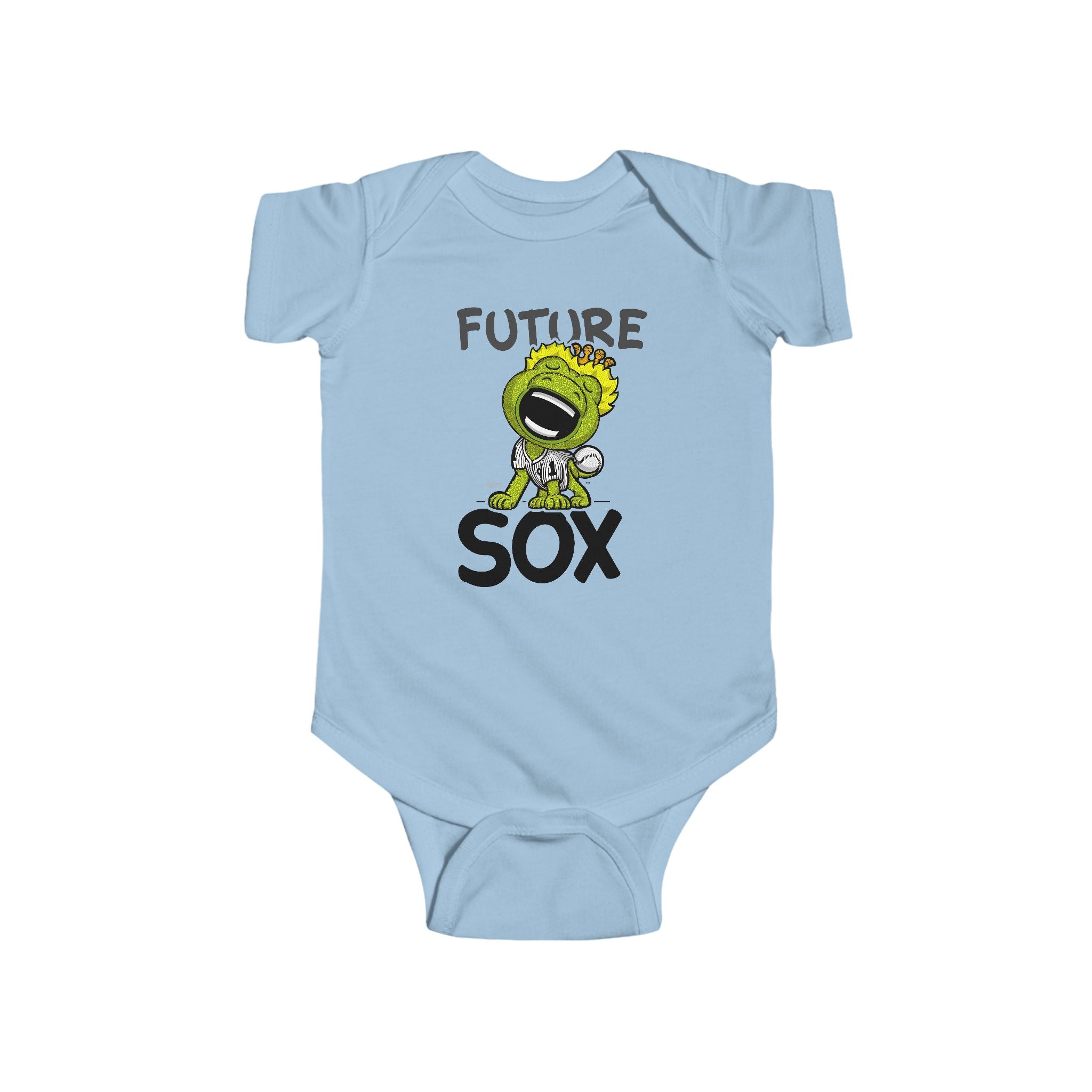 Chicago Baseball Newborn & Infant Lil' Southpaw 'Future' Jersey Bodysuit | Hand-Drawn Art | Gifts for Newborns