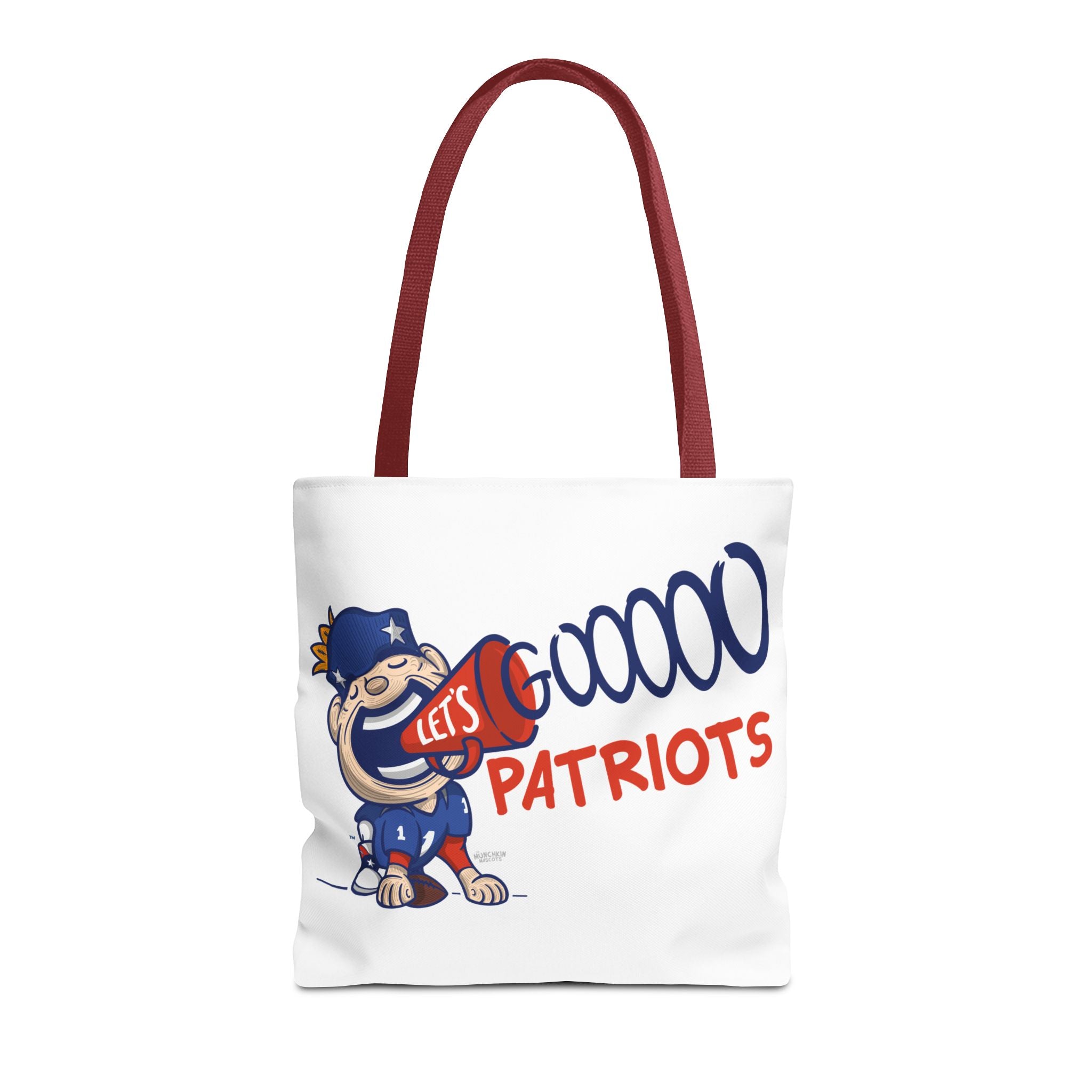 New England Football Tote Bag Lil' Pat 'Let's Go' + Pattern | Hand-Drawn Art | Gifts for Parents