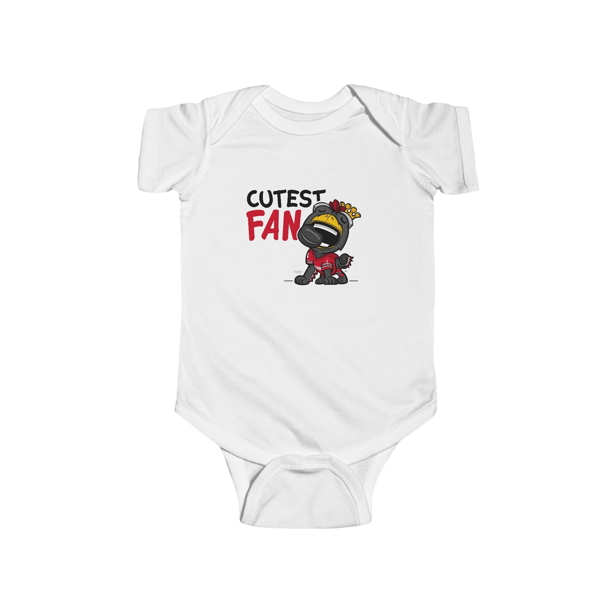 Infant Fine Jersey Bodysuit - Cutest Fan - Lil' Tommy CHI Hockey Printify