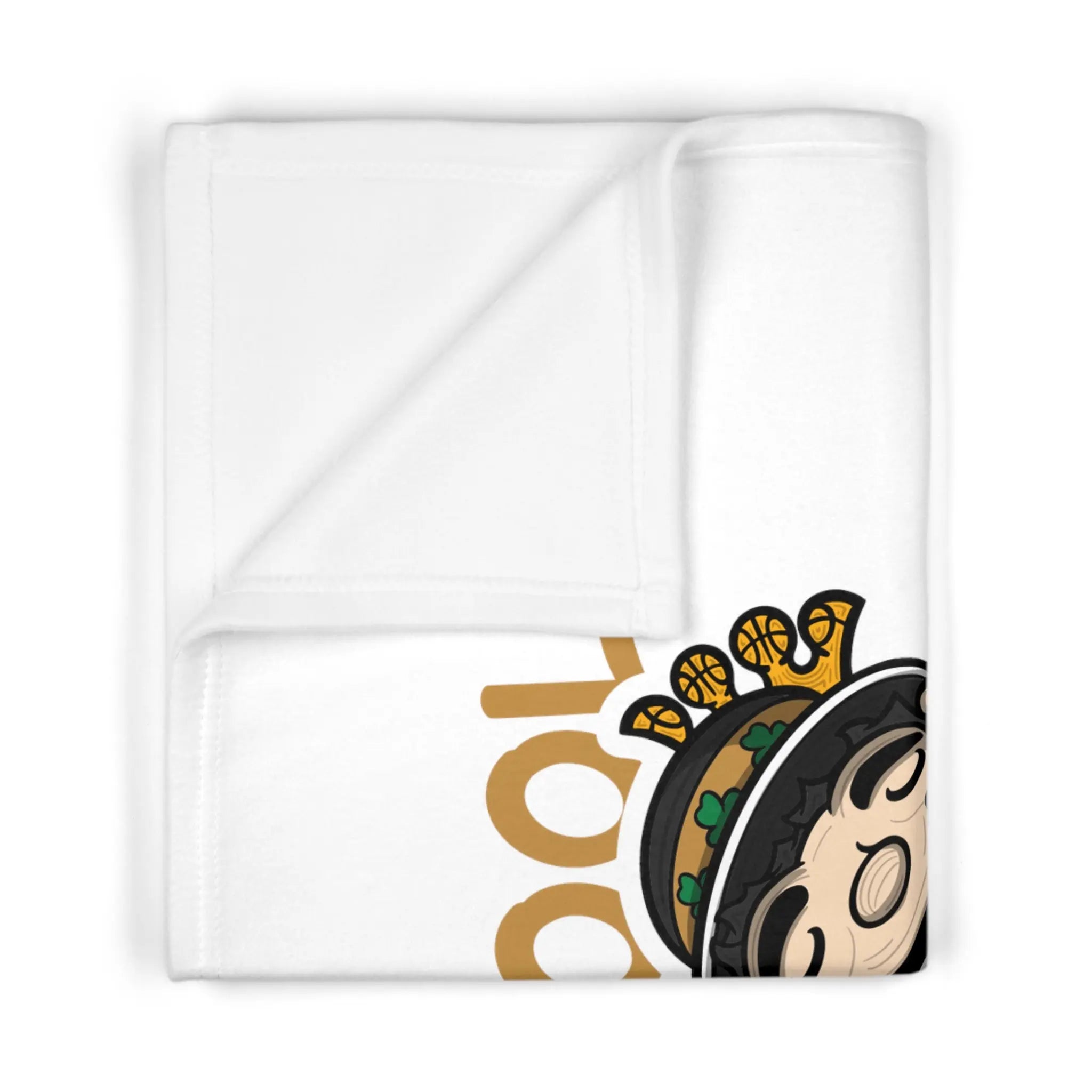 Soft Fleece Baby Blanket - Drool - Lil' Lucky BOS Basketball Printify