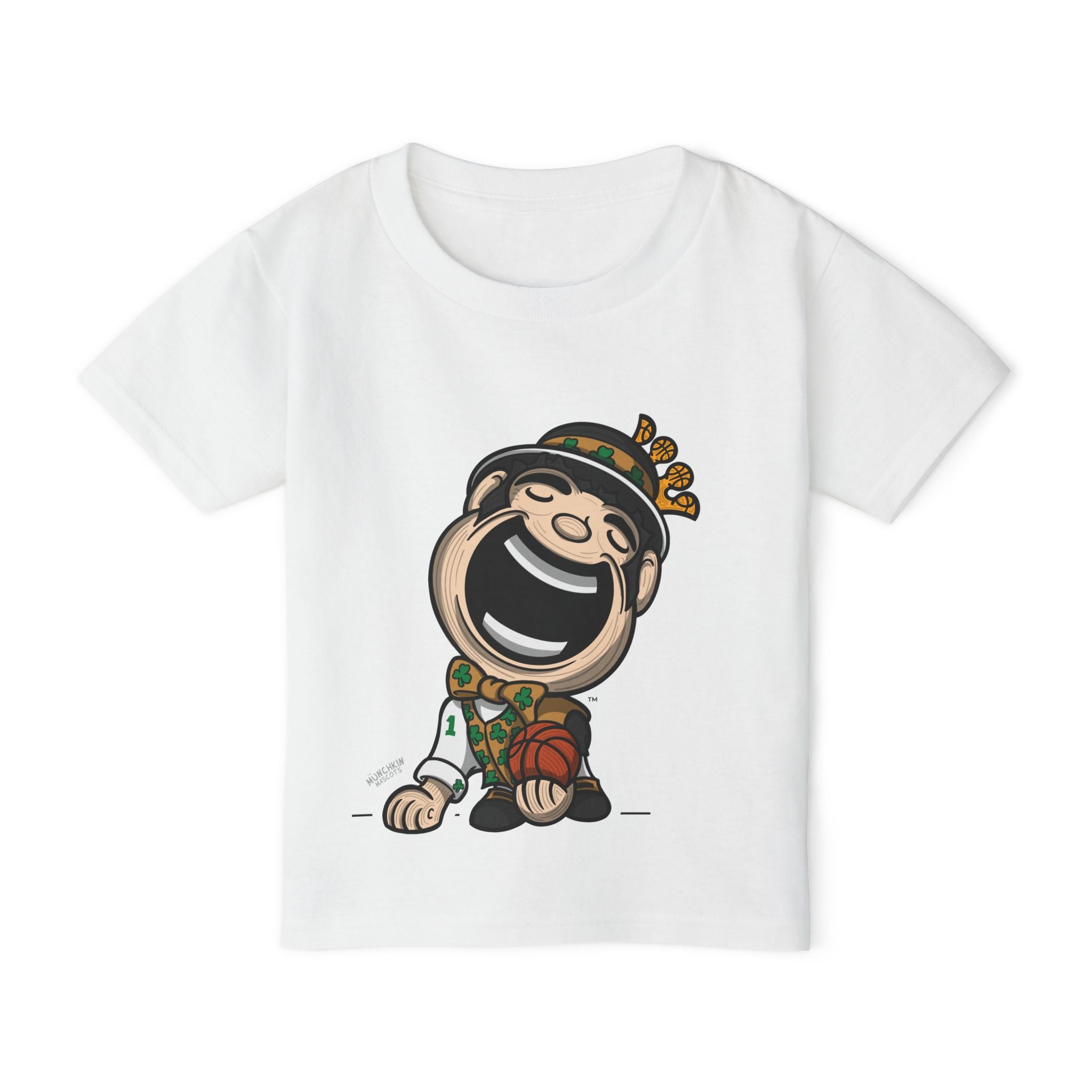 Boston Basketball Toddler Tshirt Lil' Lucky 'Home/Away Mascot' | Hand-Drawn Art | Gifts for Kids