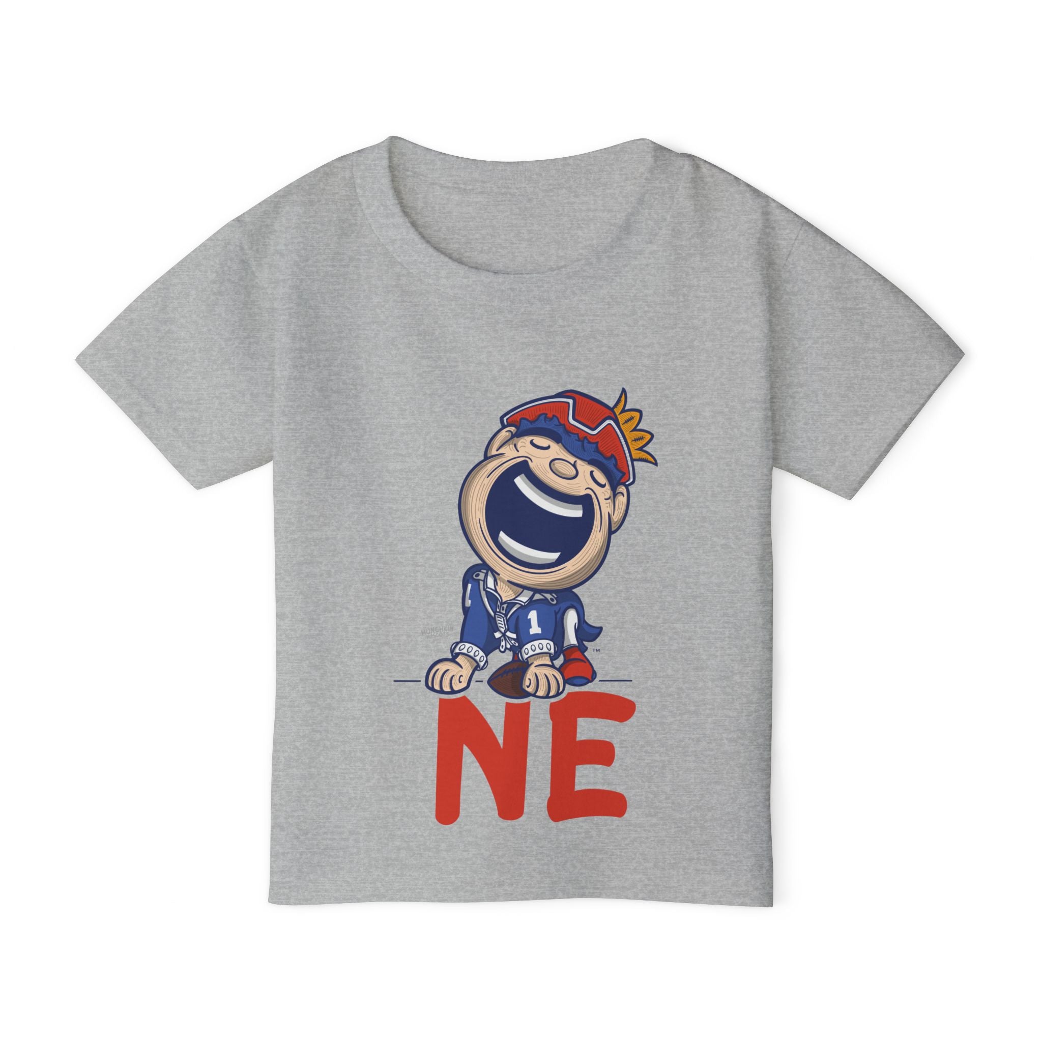 New England Football Toddler Tshirt Lil' Pat 'NE' | Hand-Drawn Art | Gifts for Kids