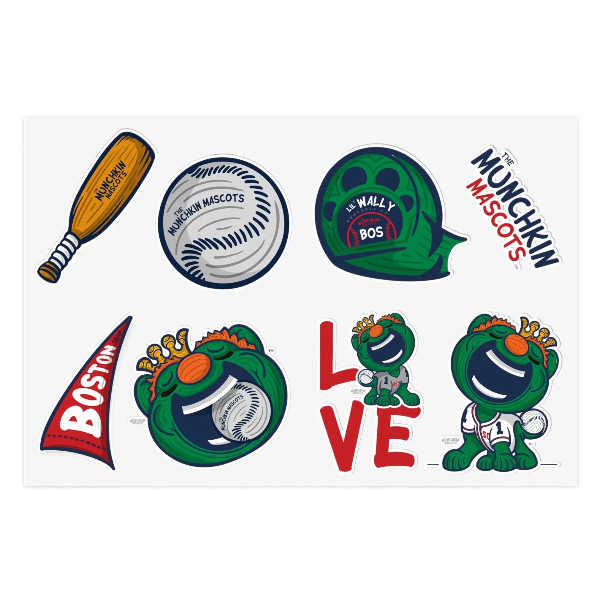 Sticker Sheets - Lil' Wally BOS Baseball Printify