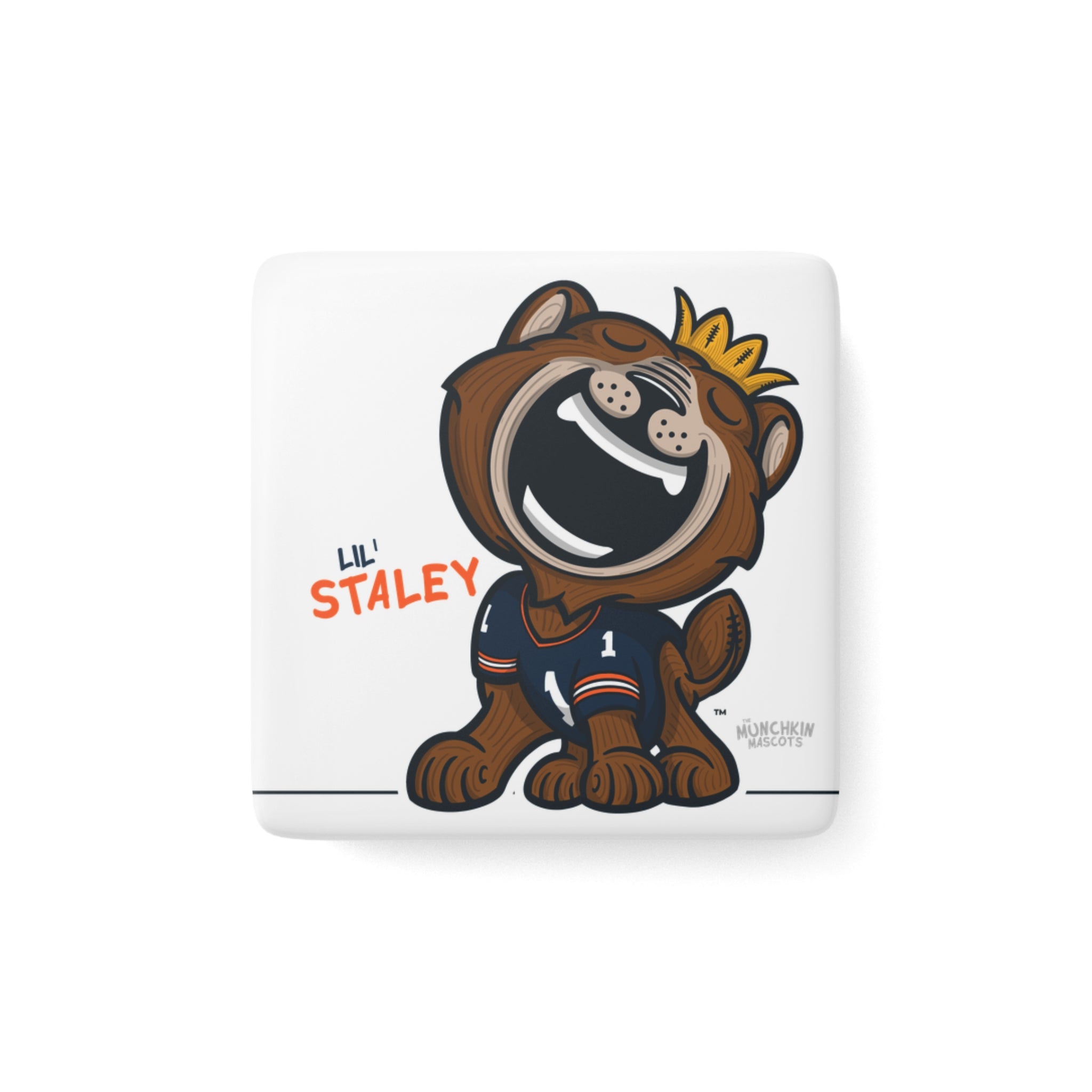 Chicago Football Porcelain Magnet Lil' Staley 'Munchkin Mascot' | Hand-Drawn Art | Gifts for Kids