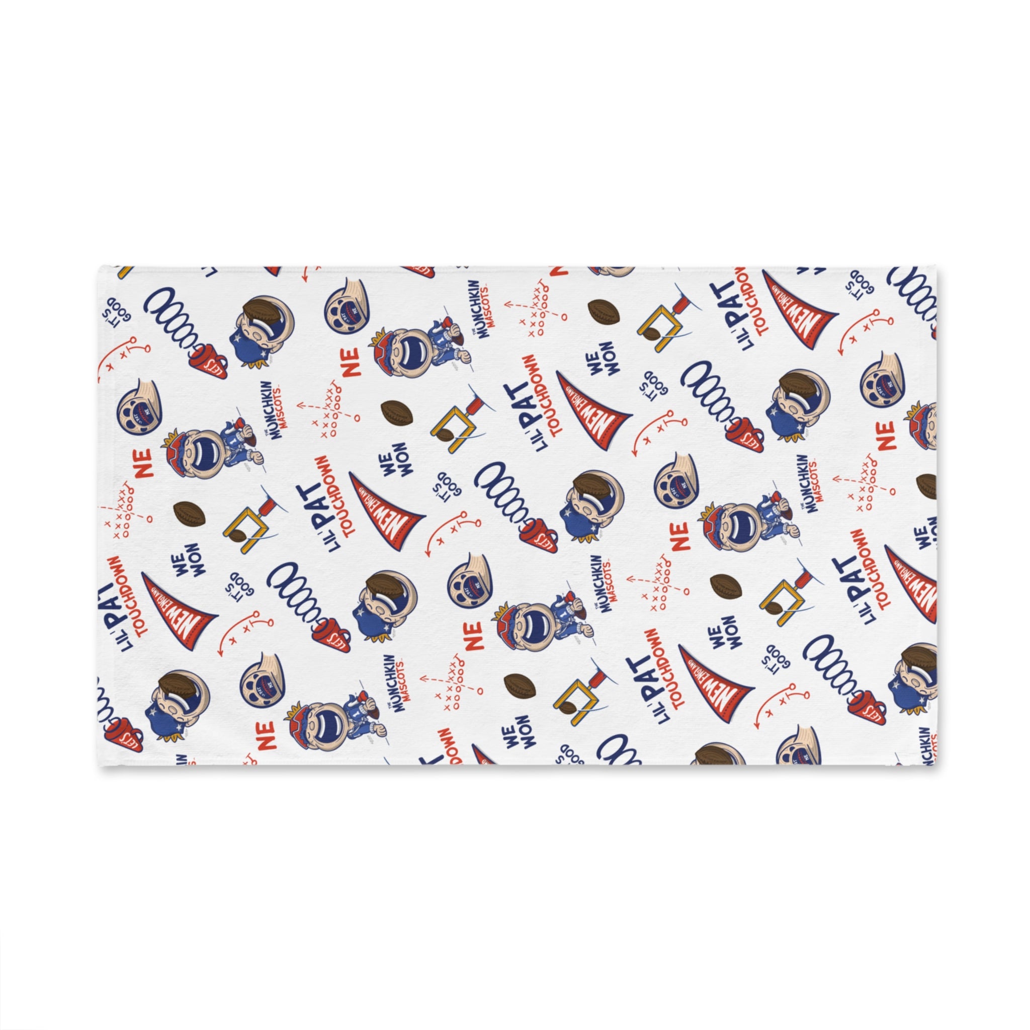 New England Football Hand Towel Lil' Pat Pattern | Hand-Drawn Art | Gifts for Kids