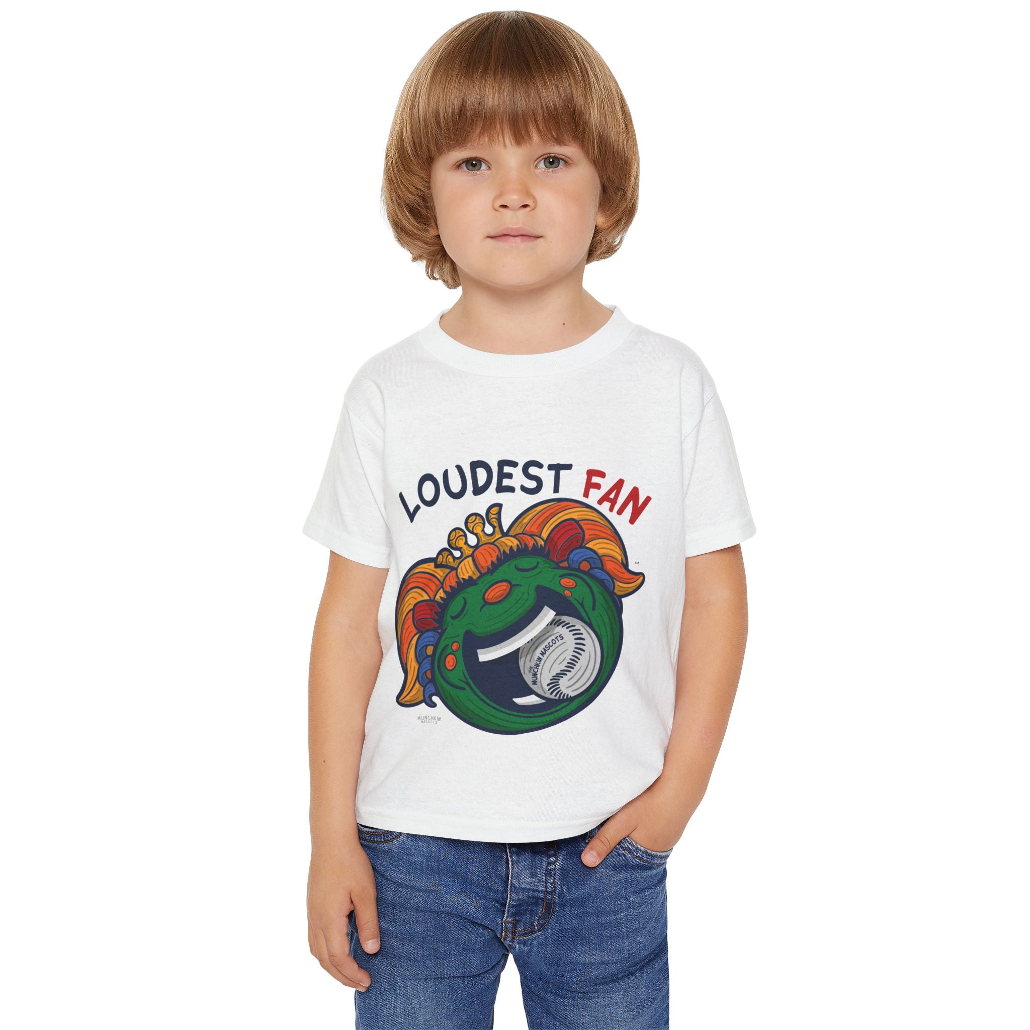 Boston Baseball Toddler Tshirt Lil' Miss Tessie 'Loudest Fan' | Hand-Drawn Art | Gifts for Kids
