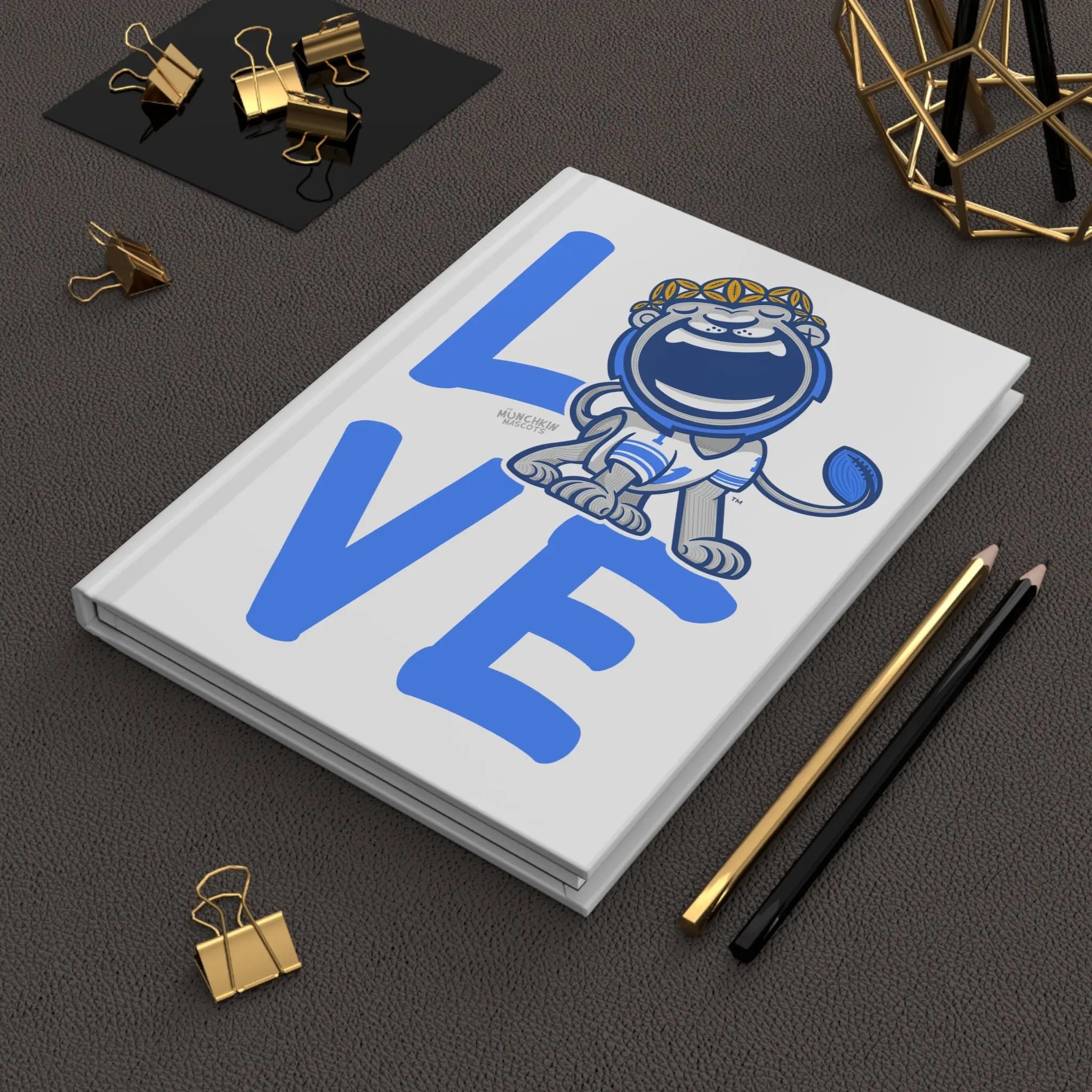 Hardcover Journal Matte - LOVE - Lil' Miss Roary DET Football Printify