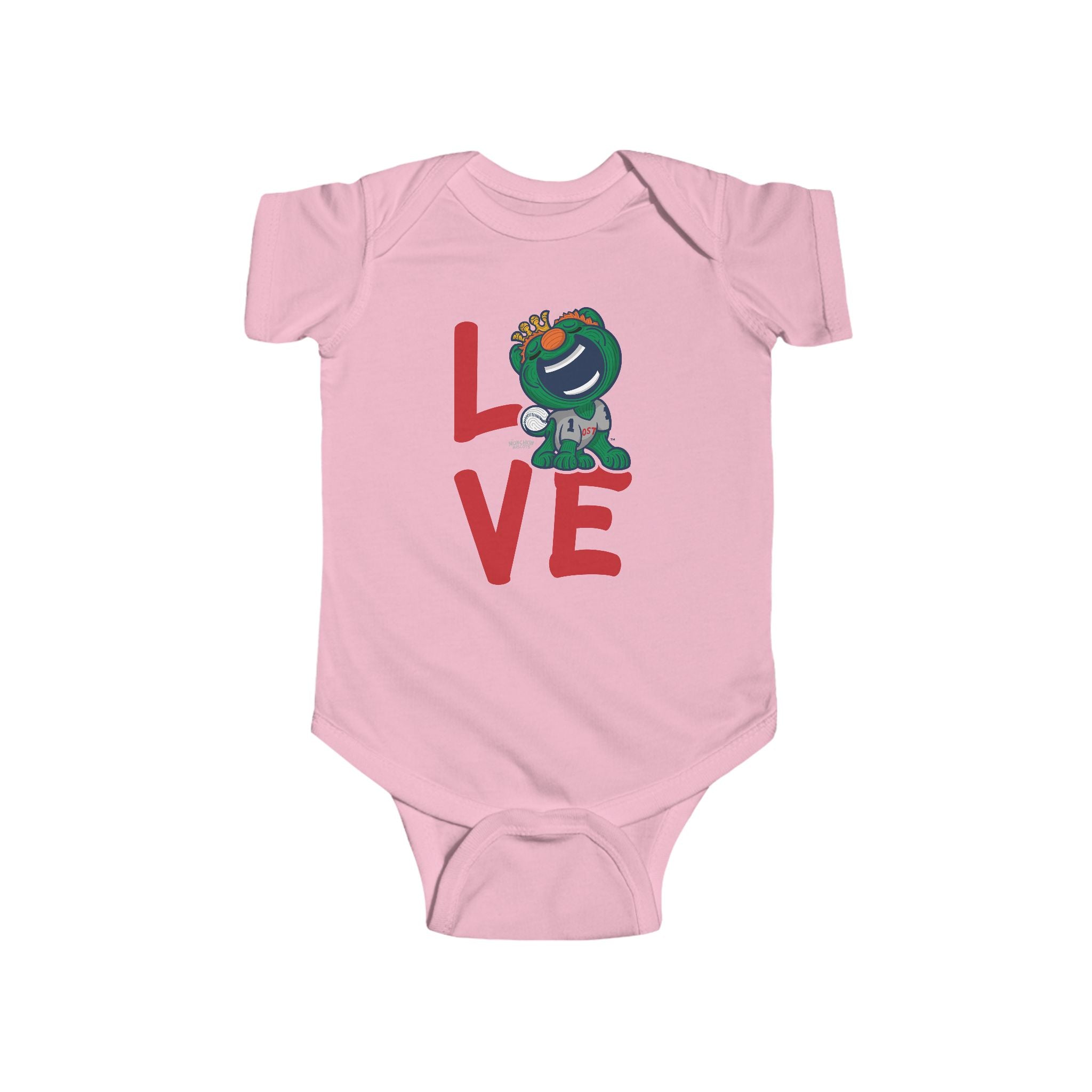 Boston Baseball Newborn & Infant Lil' Wally 'LOVE' Jersey Bodysuit | Hand-Drawn Art | Gifts for Newborns