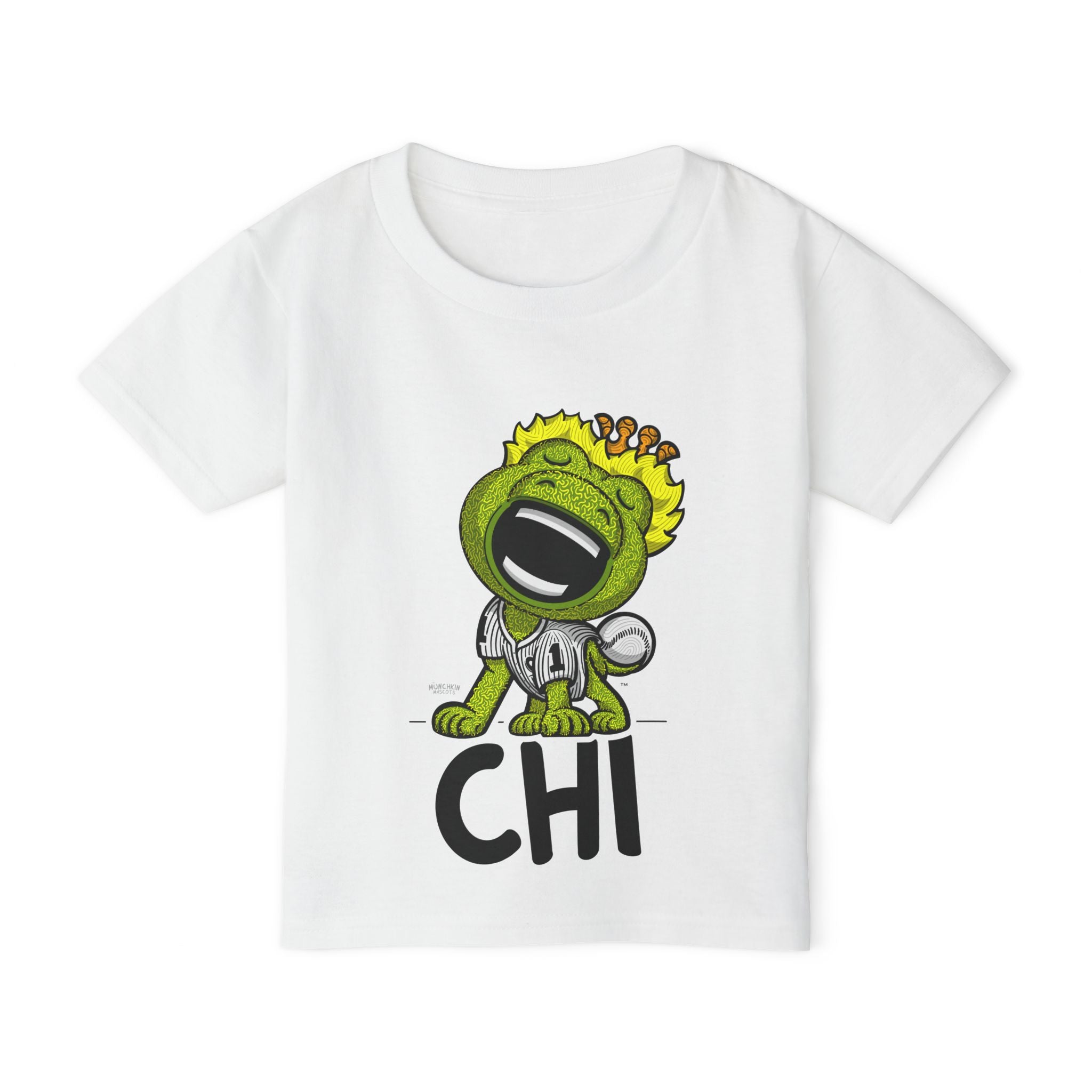 Chicago Baseball Toddler Tshirt Lil' Southpaw 'CHI' | Hand-Drawn Art | Gifts for Kids