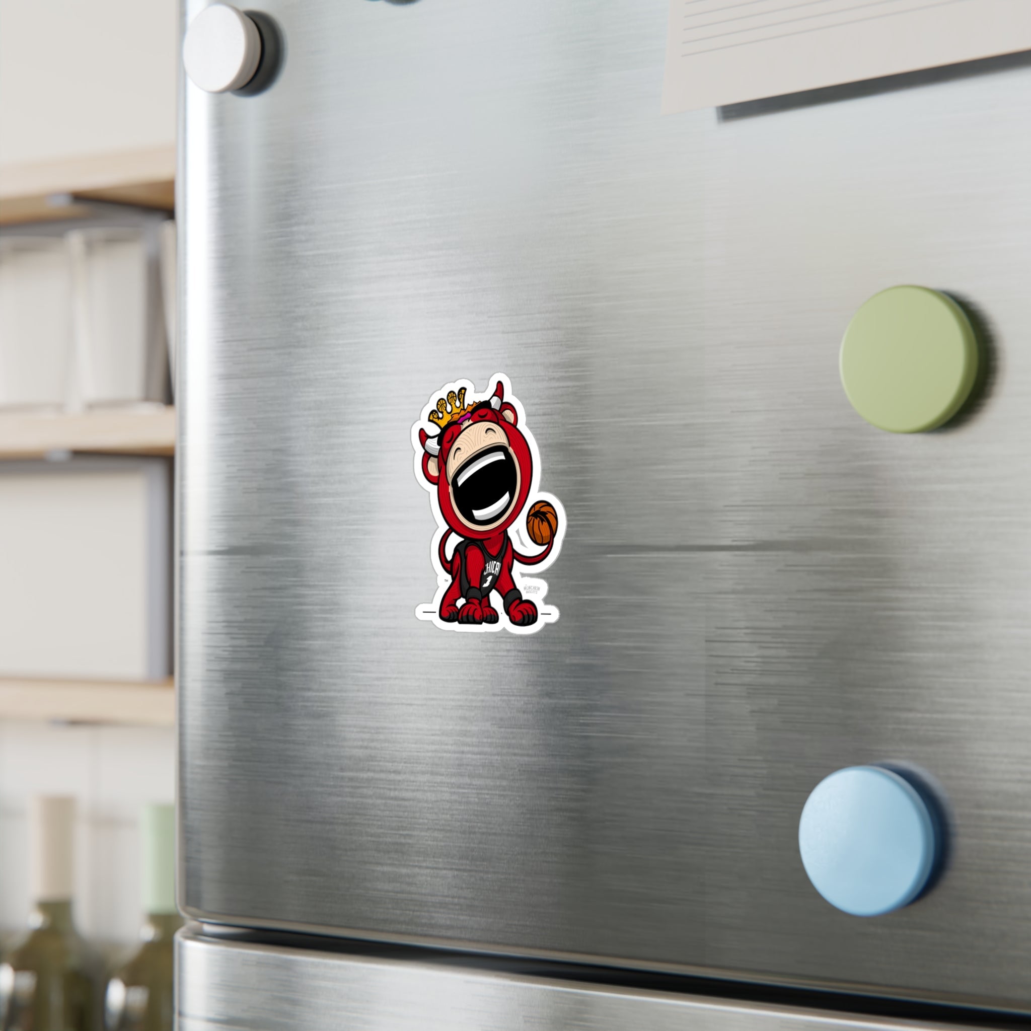 Kiss-Cut Vinyl Decals - Head Tilt Left - Lil' Benny CHI Basketball Printify