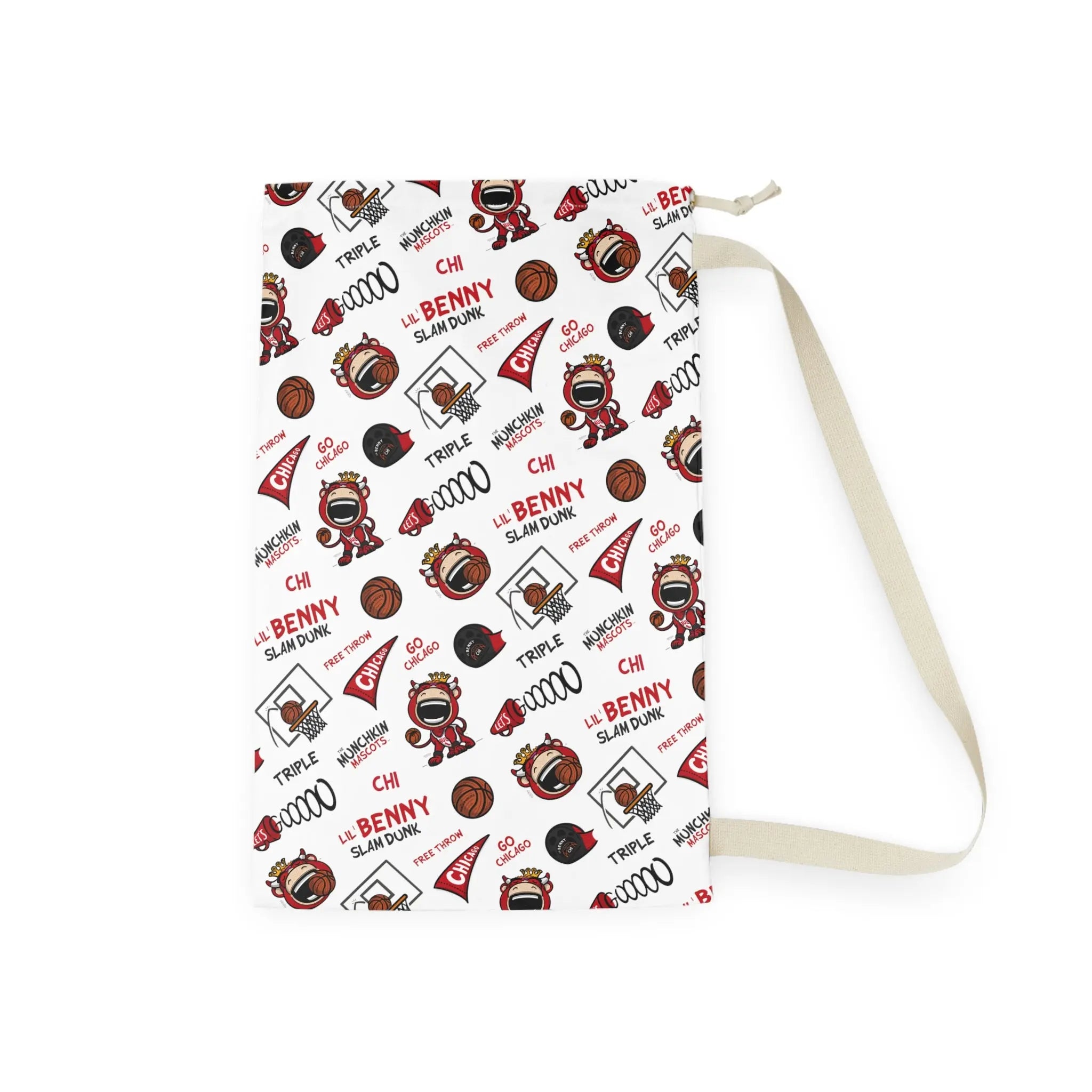 Laundry Bag - Pattern - Lil' Benny CHI Basketball Printify