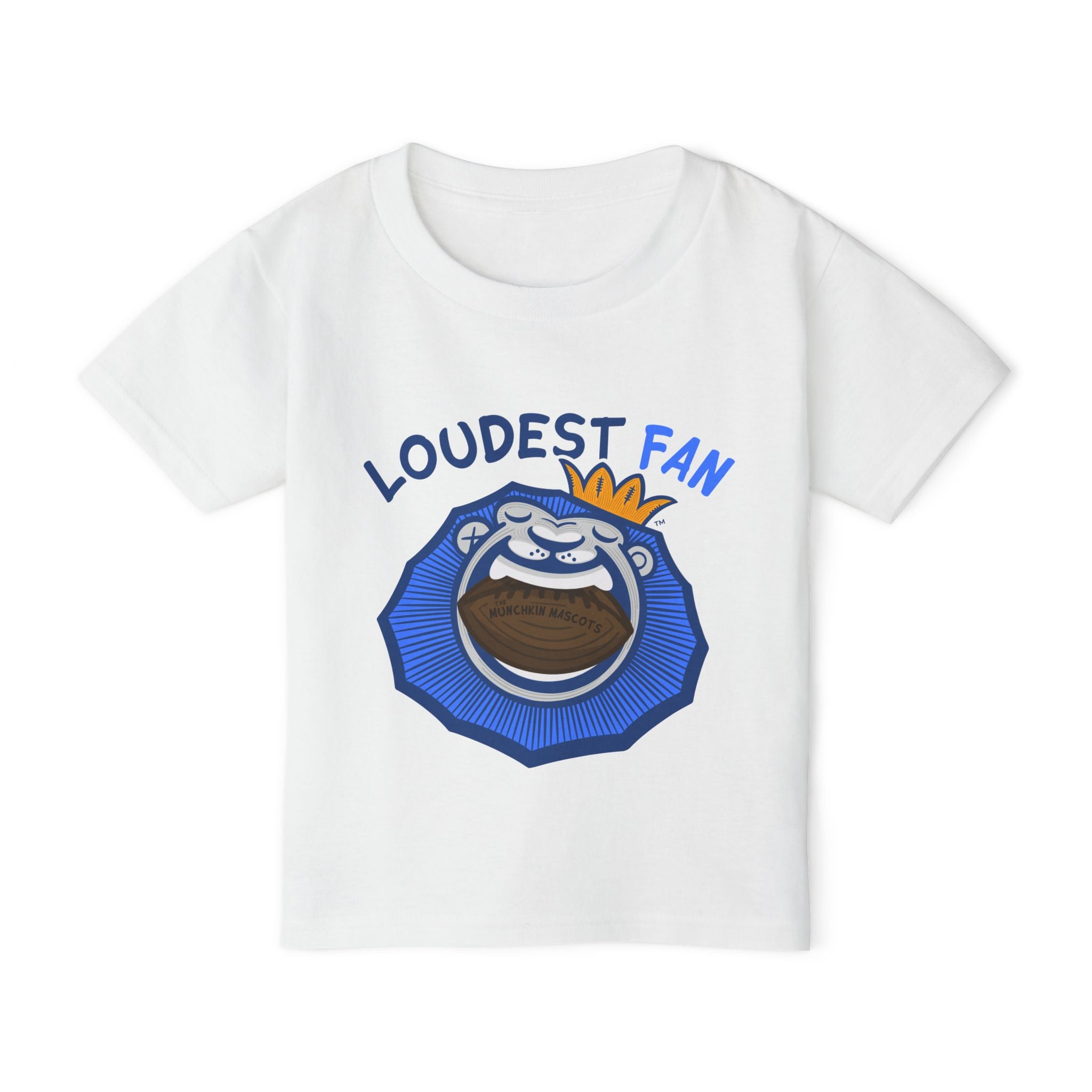 Detroit Football Toddler Tshirt Lil' Roary 'Loudest Fan' | Hand-Drawn Art | Gifts for Kids