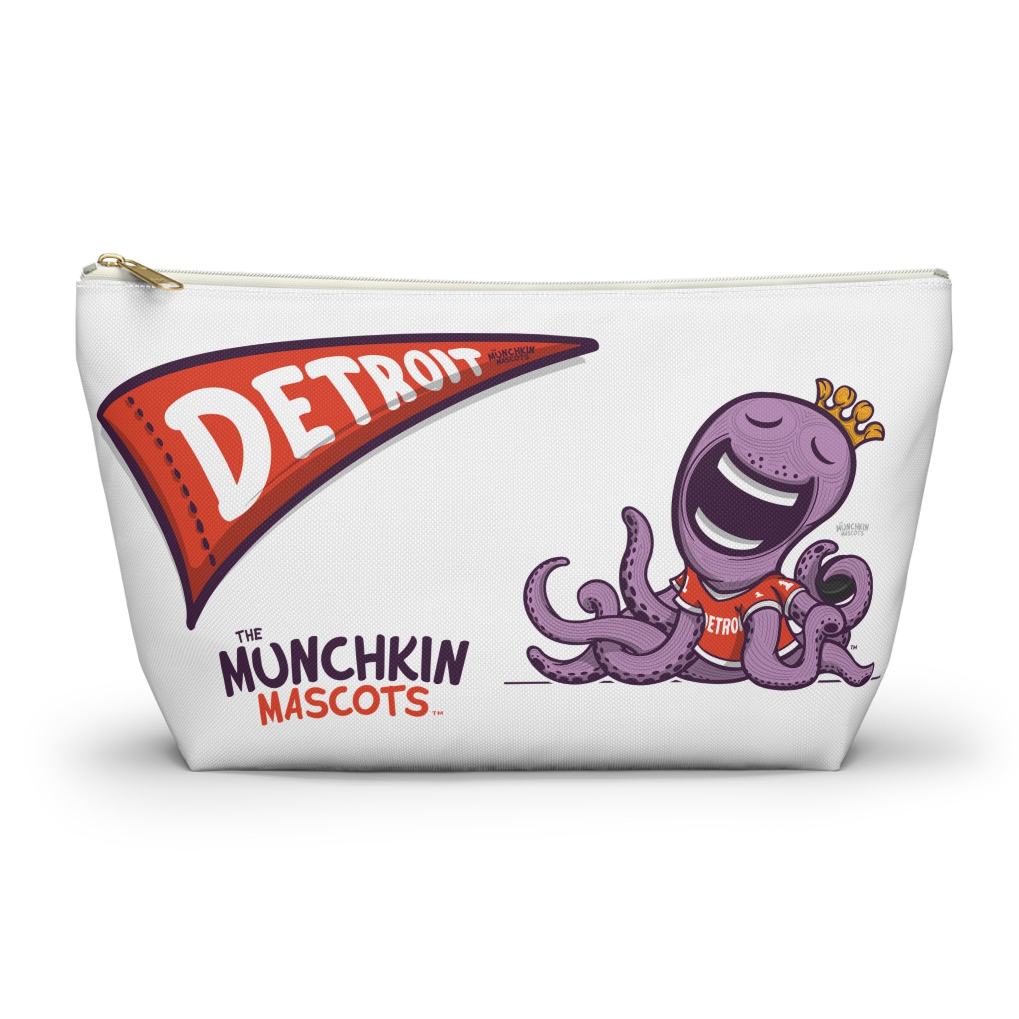 Detroit Hockey Accessory Pouch Lil' Stanley Themed | Hand-Drawn Art | Gifts for Kids