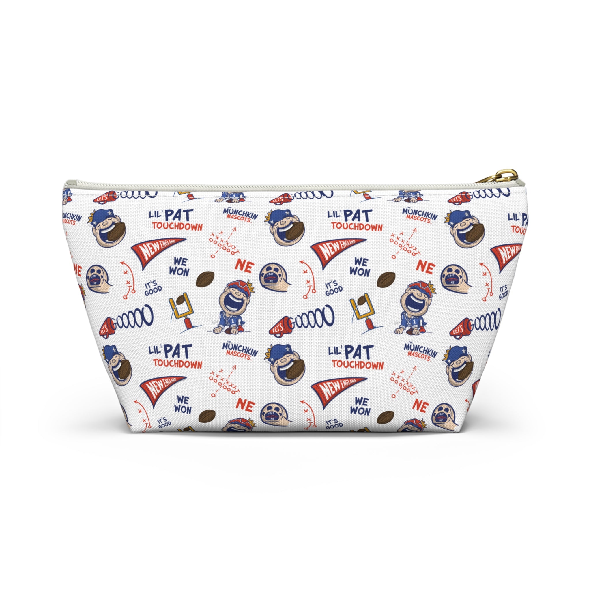 New England Football Accessory Pouch Lil' Pat Themed | Hand-Drawn Art | Gifts for Kids