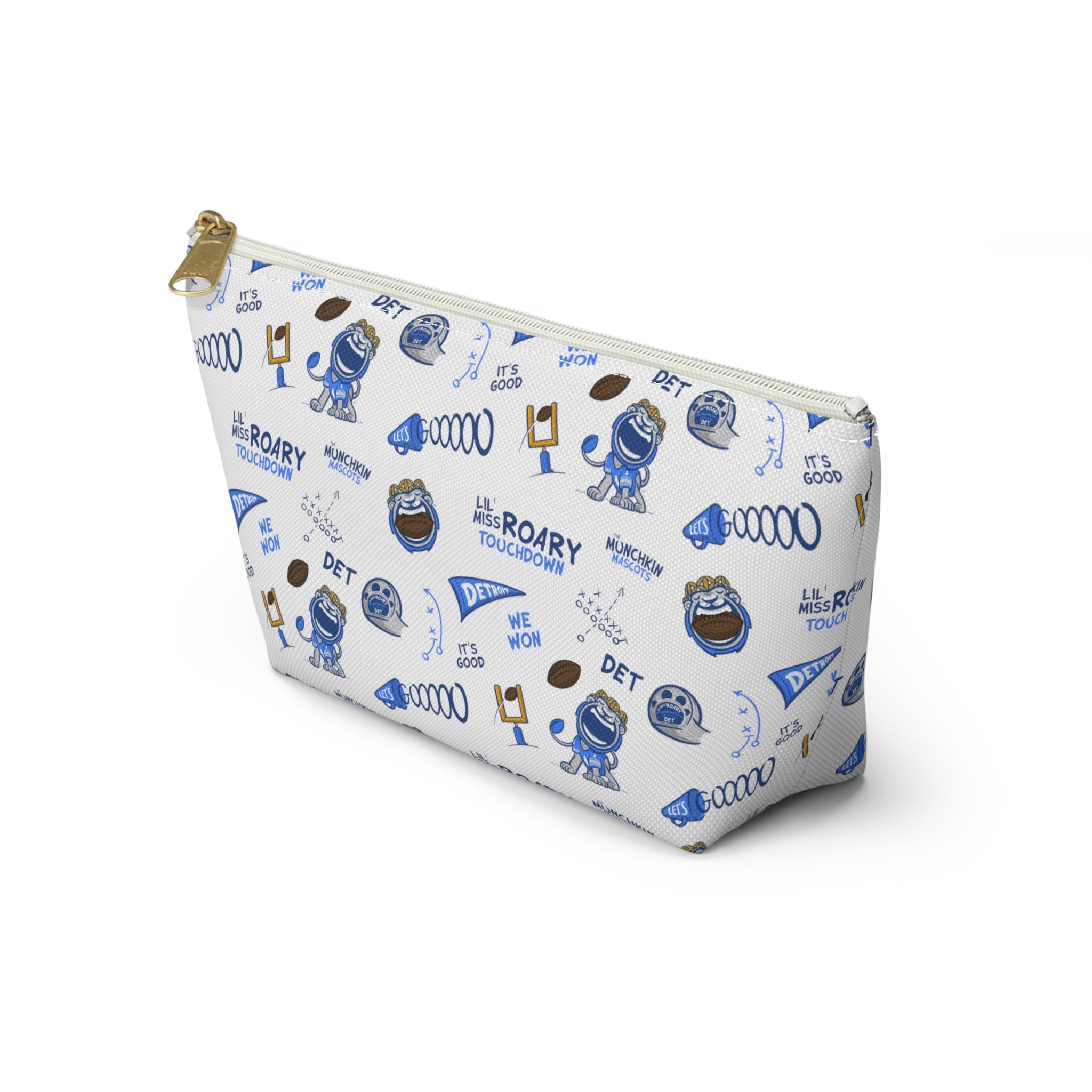 Accessory Pouch w T-bottom - Pattern - Lil' Miss Roary DET Football Printify