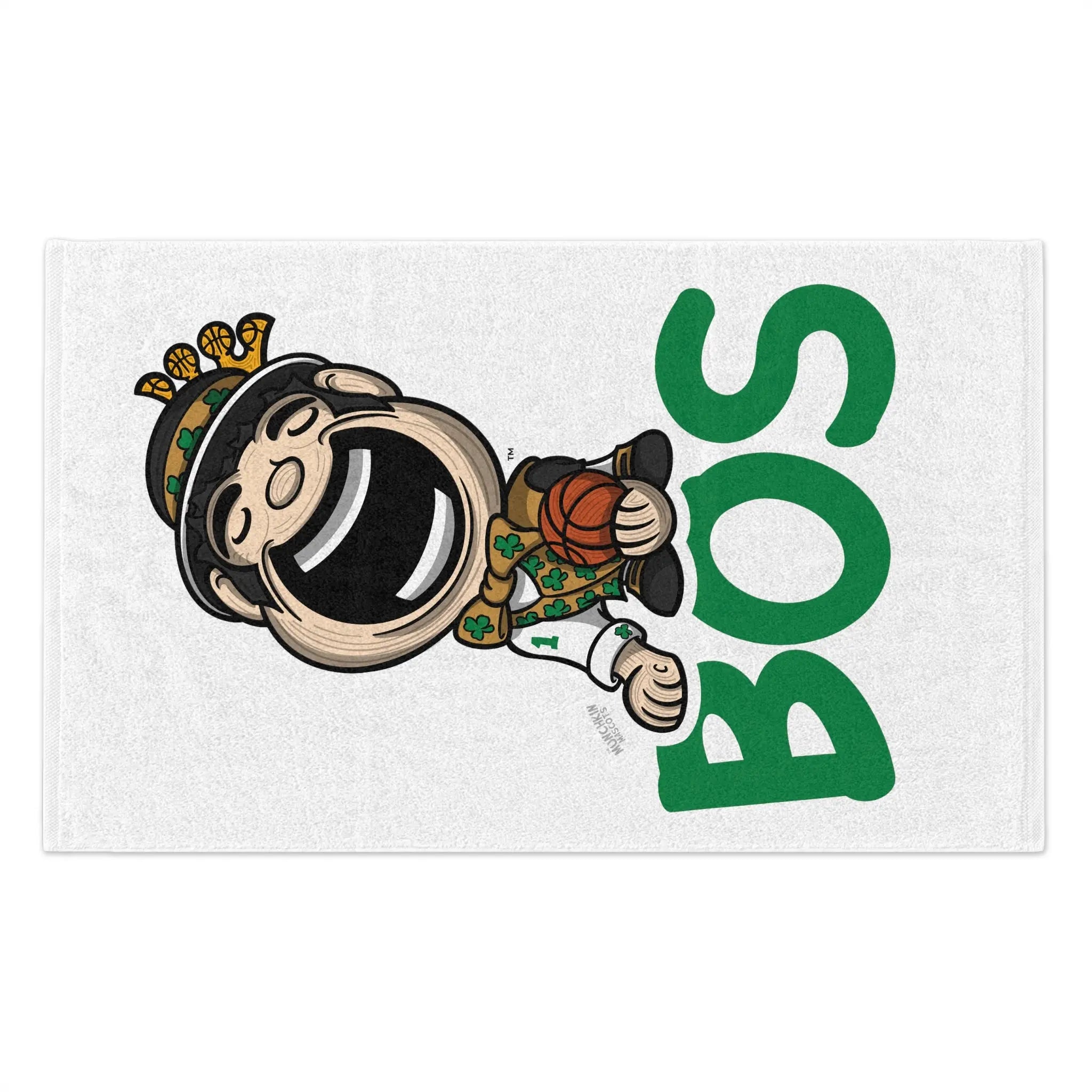 Rally Towel, 11x18 - BOS - Lil' Lucky BOS Basketball Printify