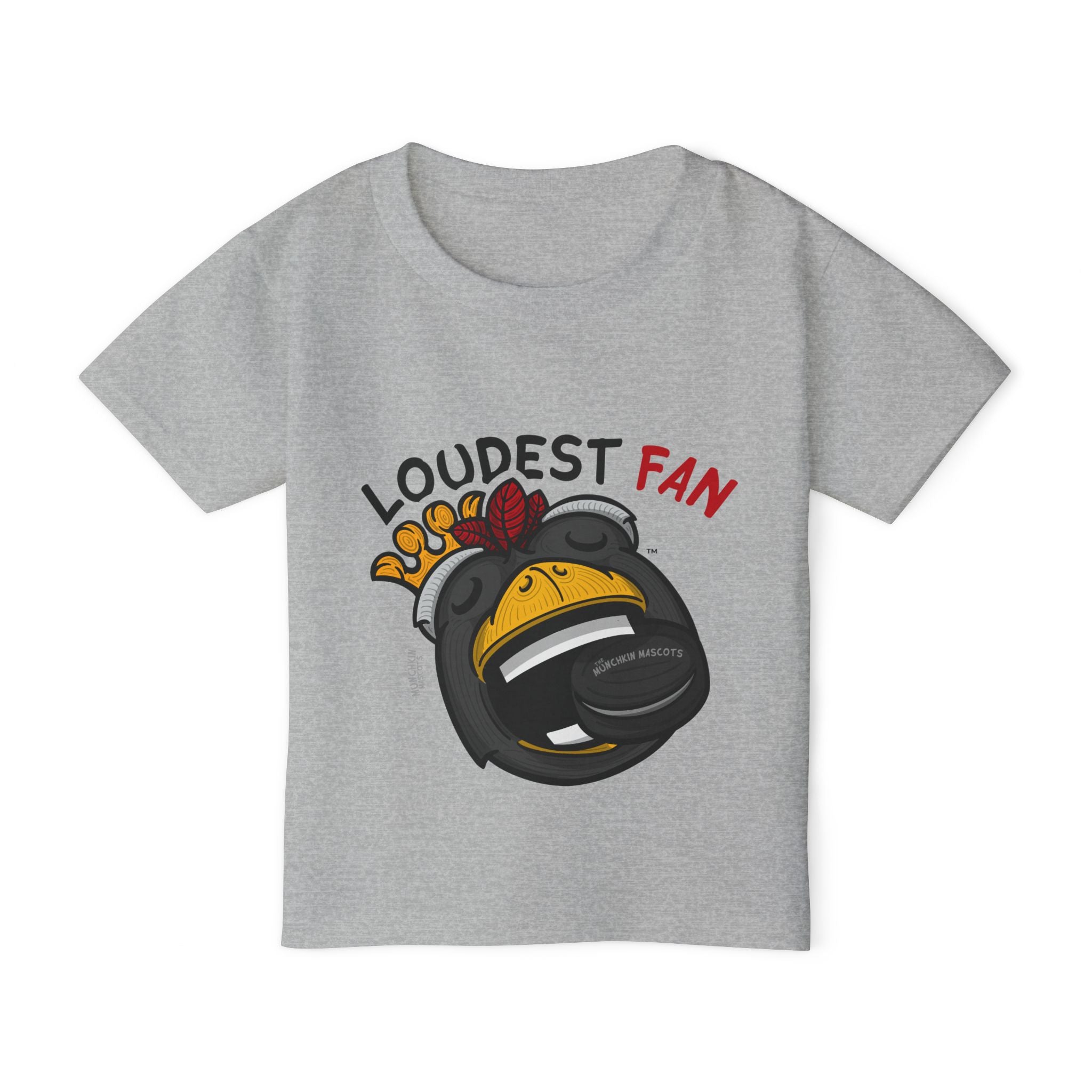 Chicago Hockey Toddler Tshirt Lil' Tommy 'Loudest Fan' | Hand-Drawn Art | Gifts for Kids