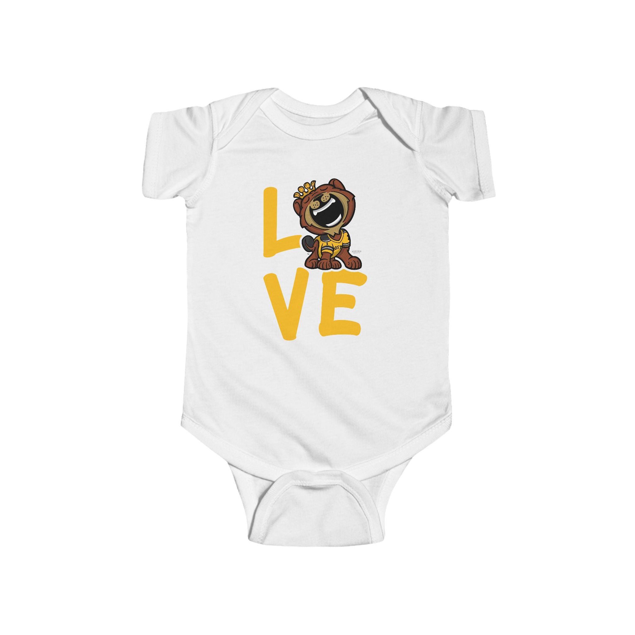 Boston Hockey Newborn & Infant Lil' Blades 'LOVE' Jersey Bodysuit | Hand-Drawn Art | Gifts for Newborns