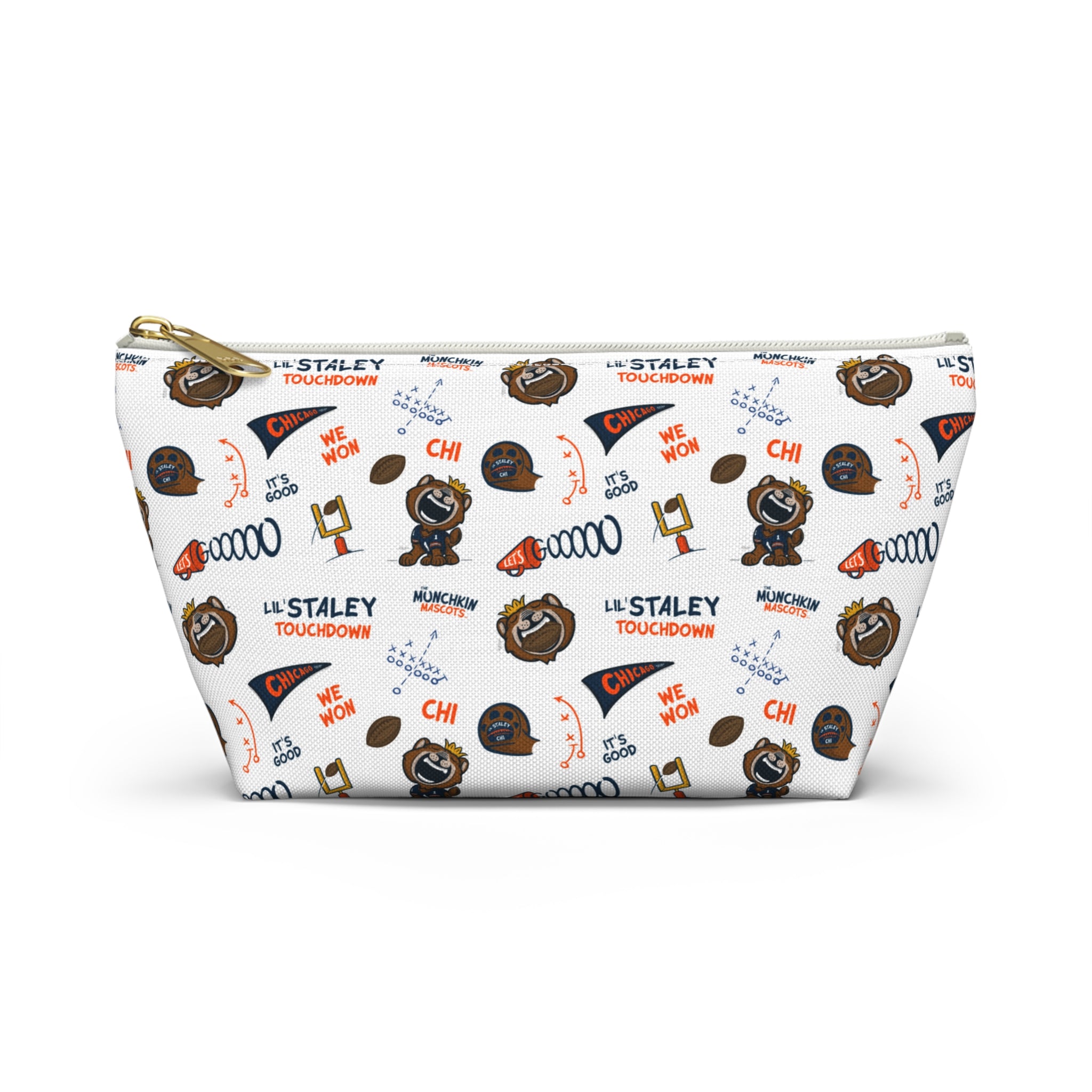 Chicago Football Accessory Pouch Lil' Staley Themed | Hand-Drawn Art | Gifts for Kids