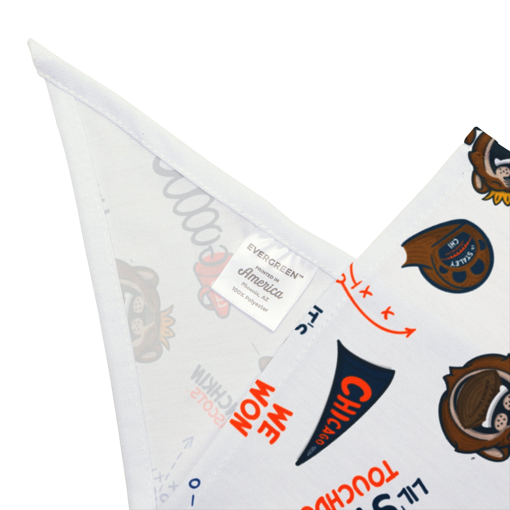 Chicago Football Pet Bandana Lil' Staley Pattern | Hand-Drawn Art | Gifts for Pets