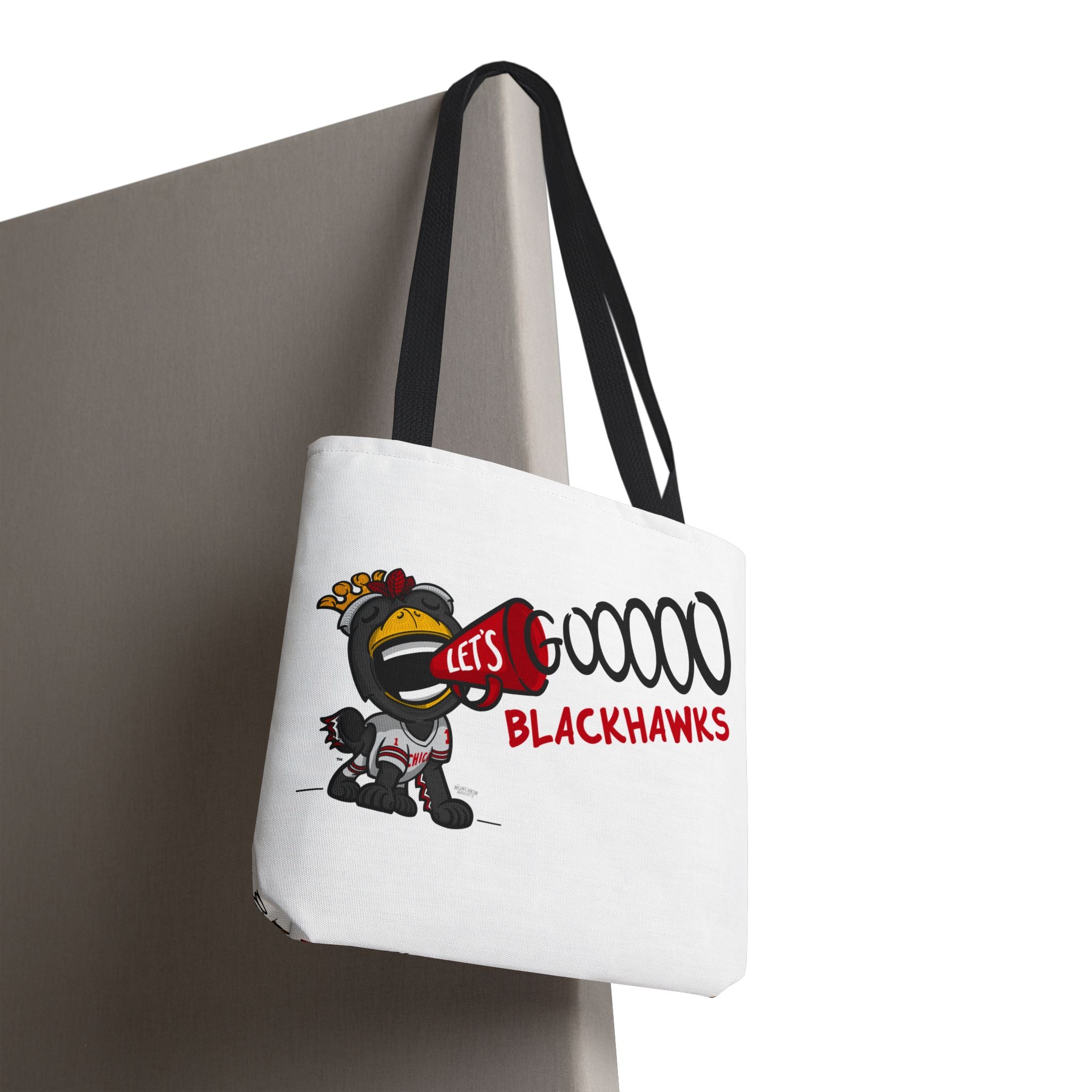 Chicago Hockey Tote Bag Lil' Tommy 'Let's Go' + Pattern | Hand-Drawn Art | Gifts for Parents