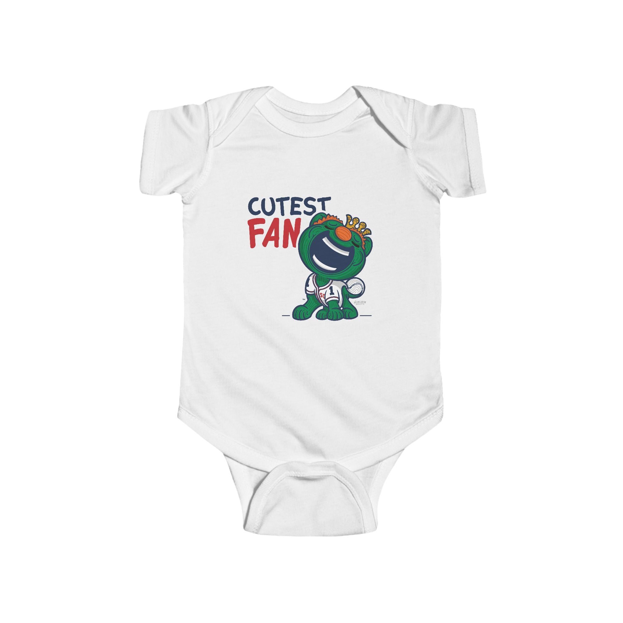 Boston Baseball Newborn & Infant Lil' Wally 'Cutest Fan' Jersey Bodysuit | Hand-Drawn Art | Gifts for Newborns