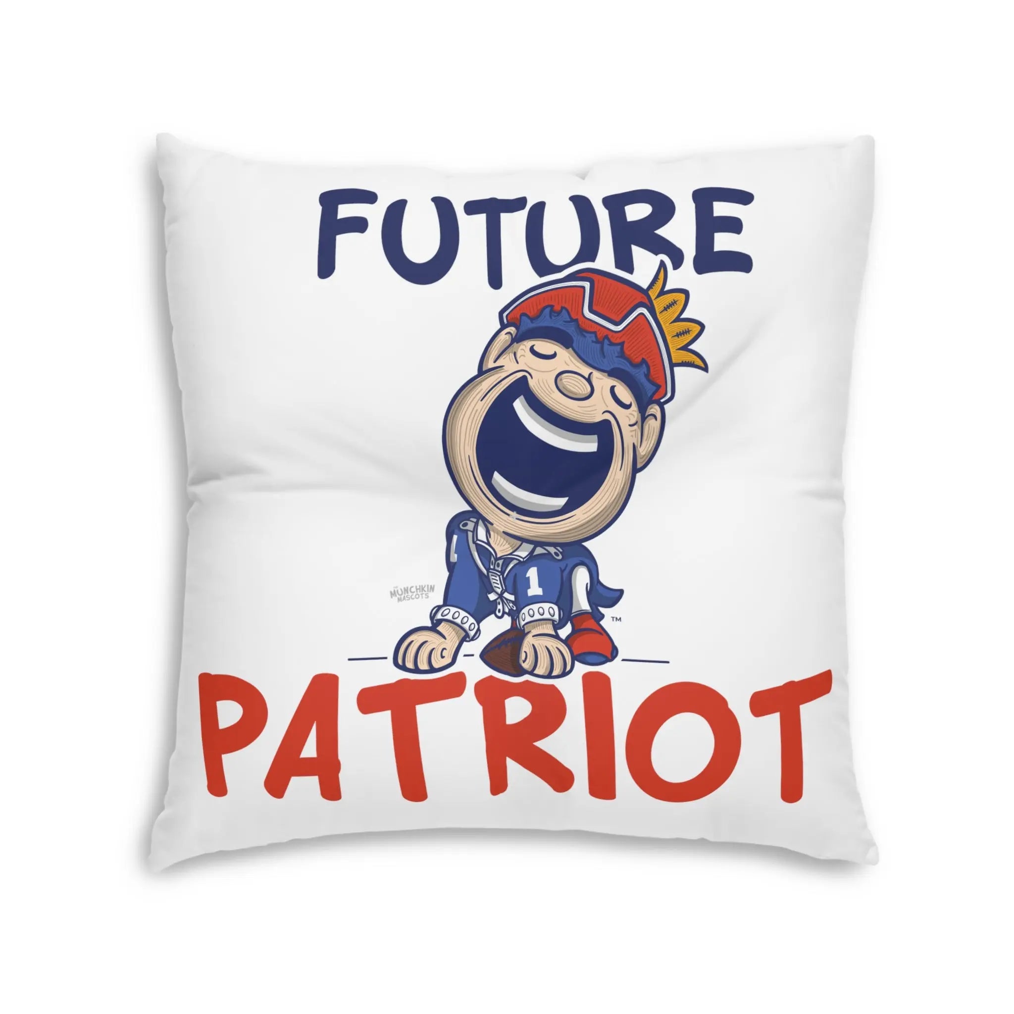Tufted Floor Pillow, Square - Pattern + Future - Lil' Pat NE Football Printify